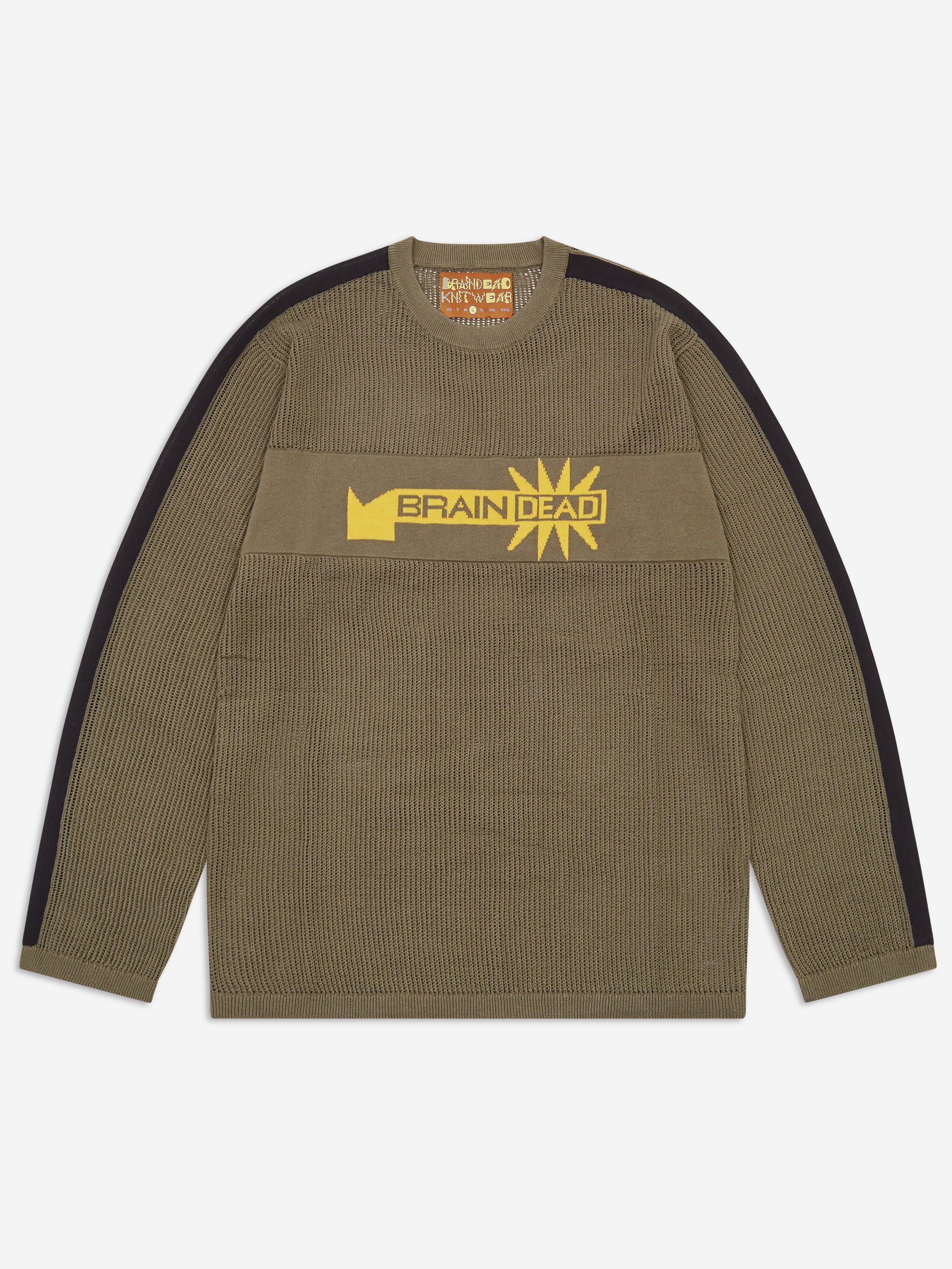 Brain Dead Long Sleeve Mesh Sweater - Green