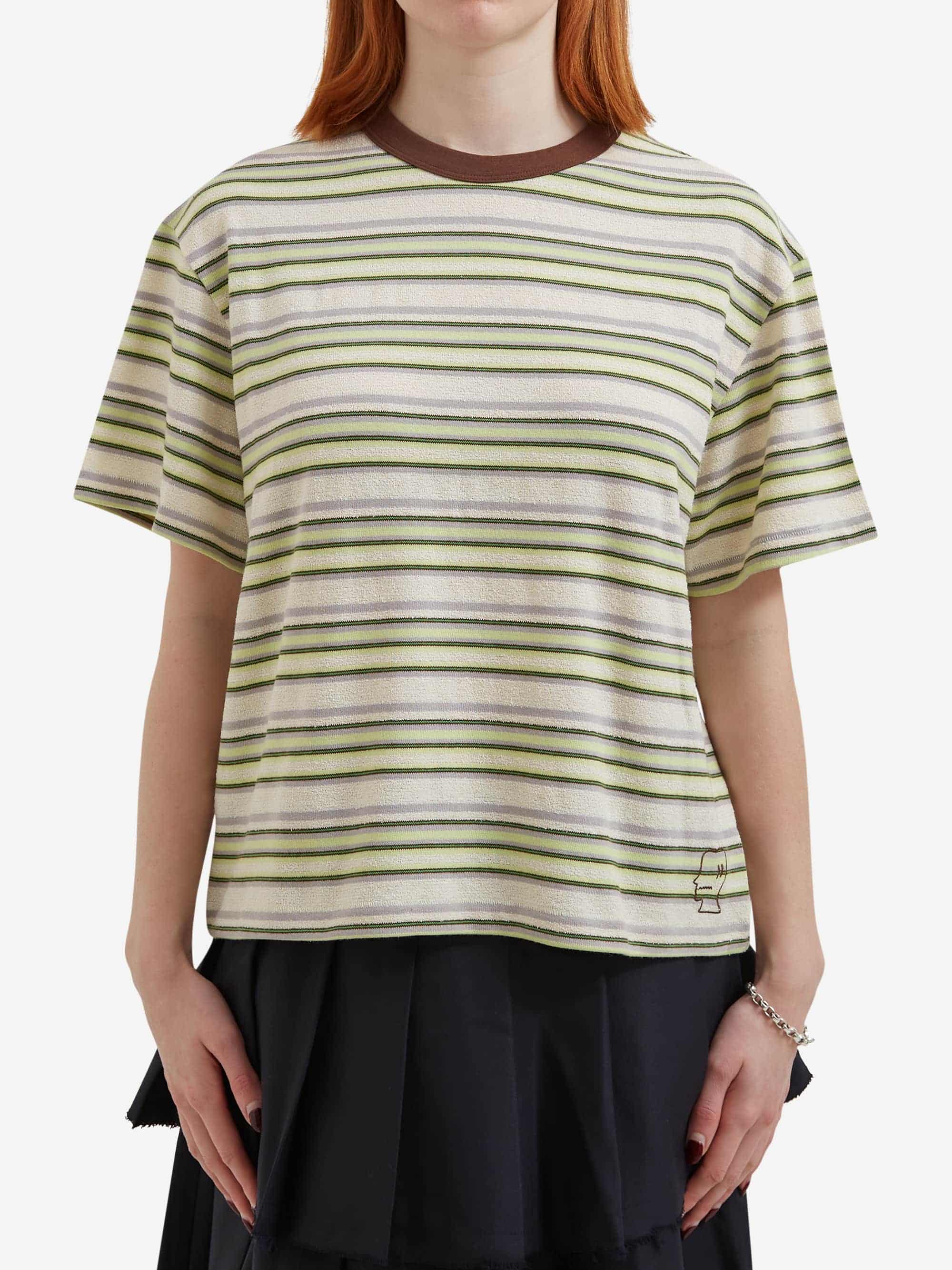 Brain Dead Looped Stripe T-shirt W - Green Multi