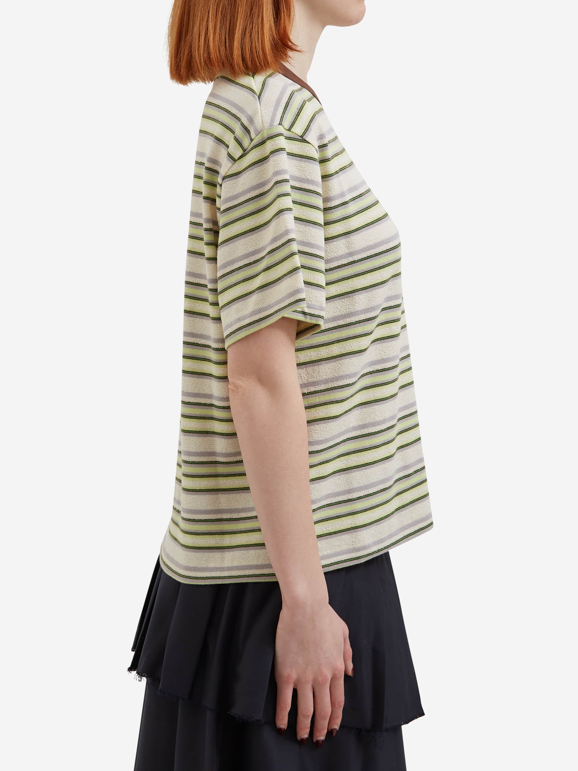 Brain Dead Looped Stripe T-shirt W - Green Multi - Image 2