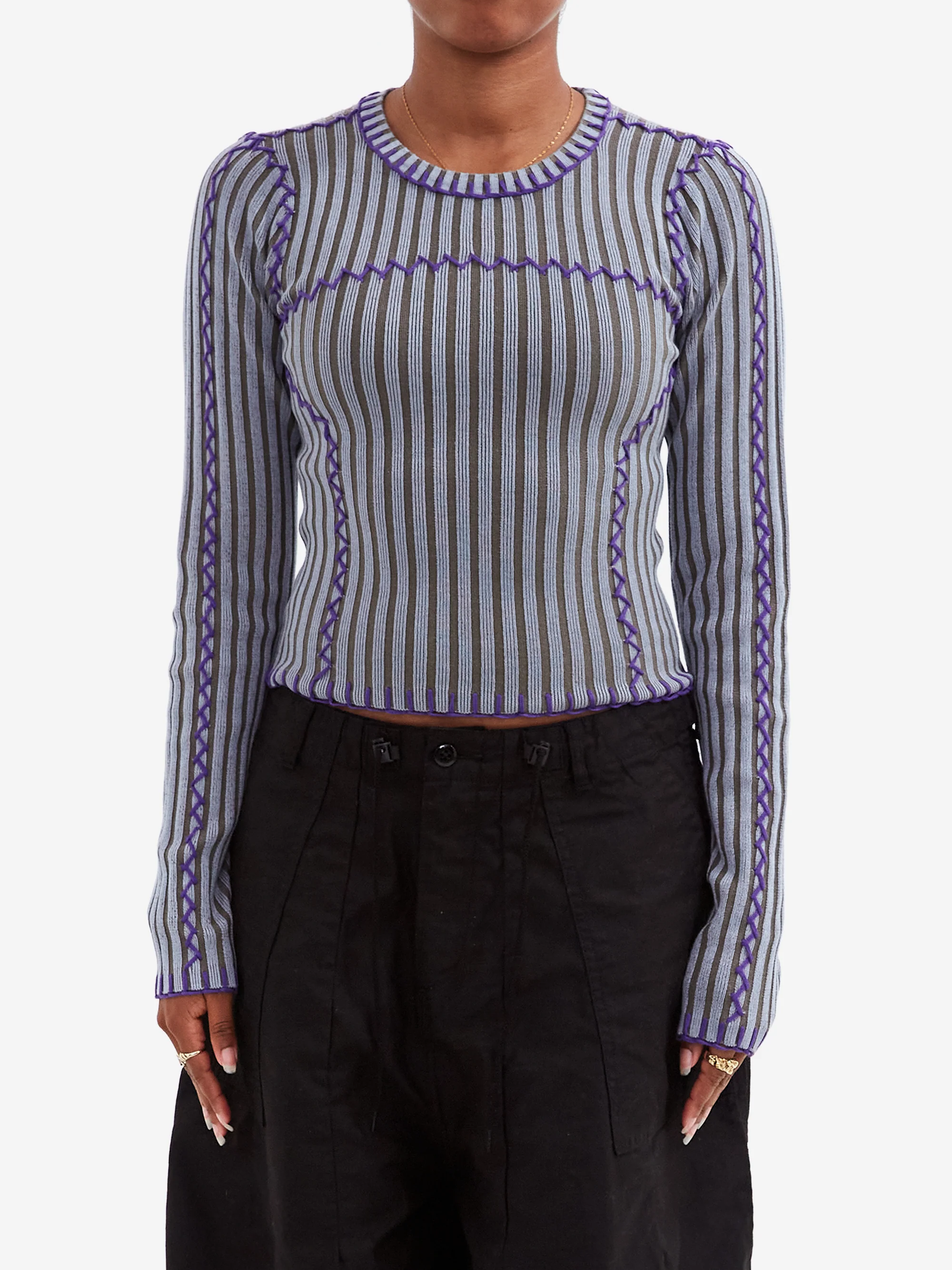Brain Dead Mariel Sport Knit Long Sleeve - Rain