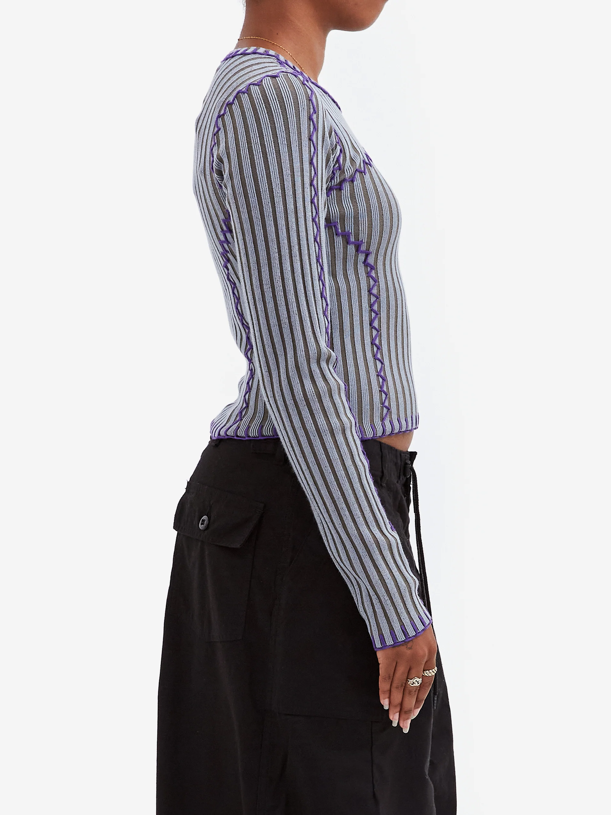 Brain Dead Mariel Sport Knit Long Sleeve - Rain - Image 2