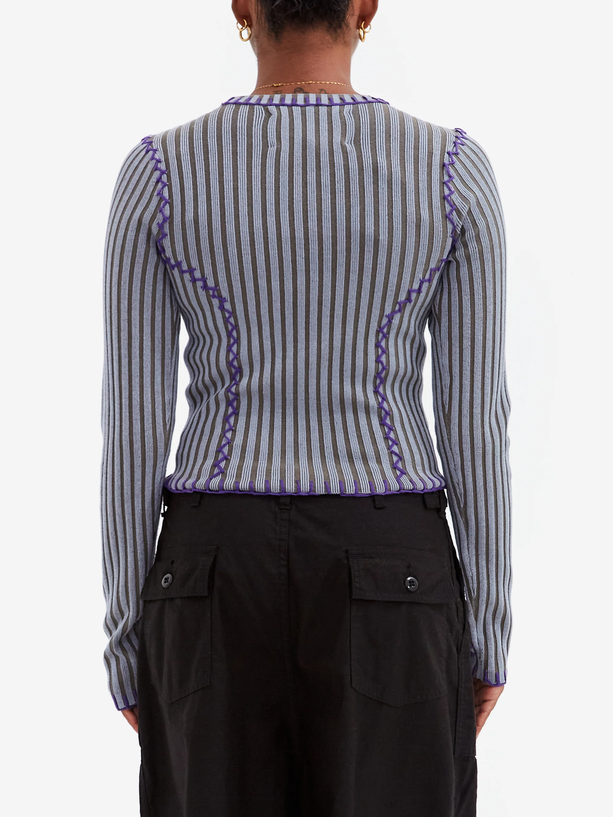 Brain Dead Mariel Sport Knit Long Sleeve - Rain - Image 3