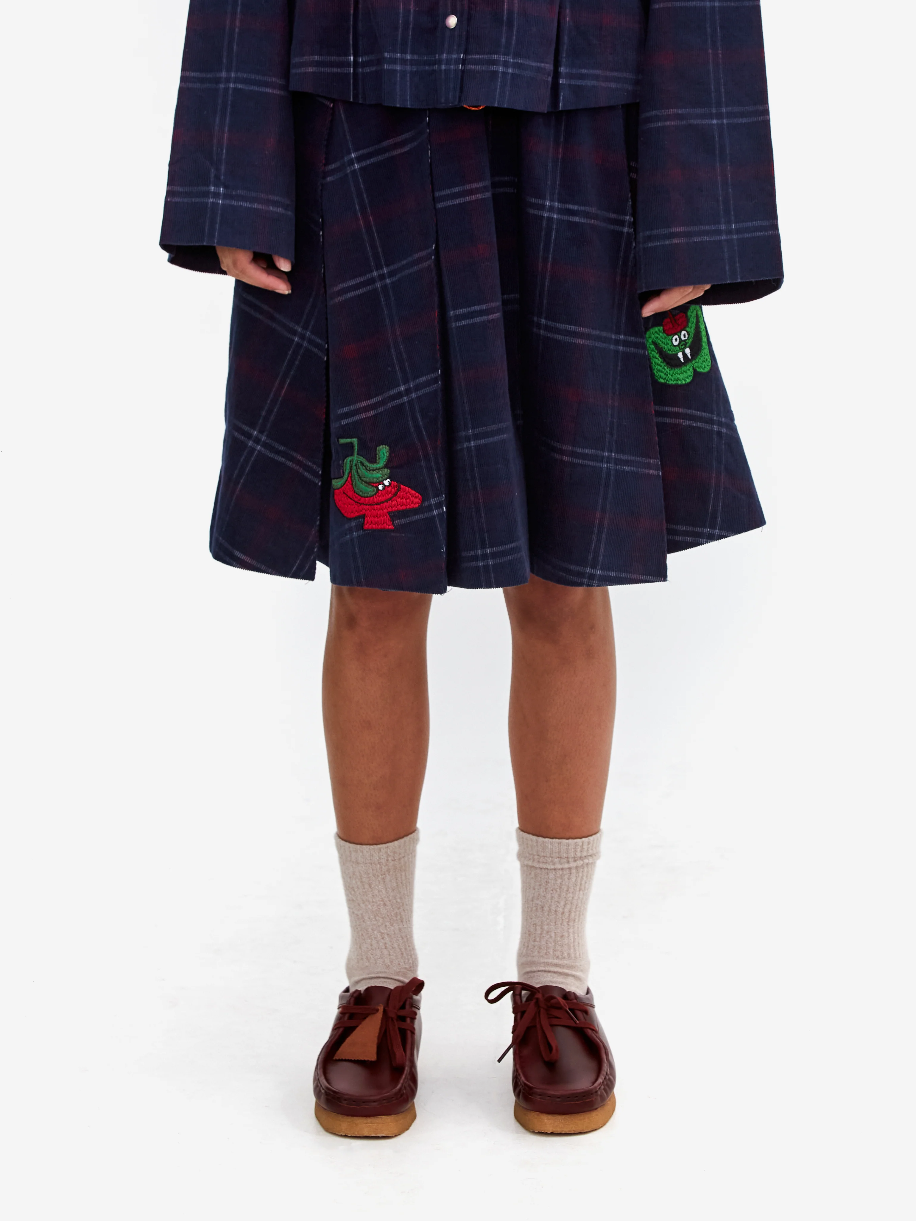 Brain Dead Mesa Pleated Skirt - Blue Multi