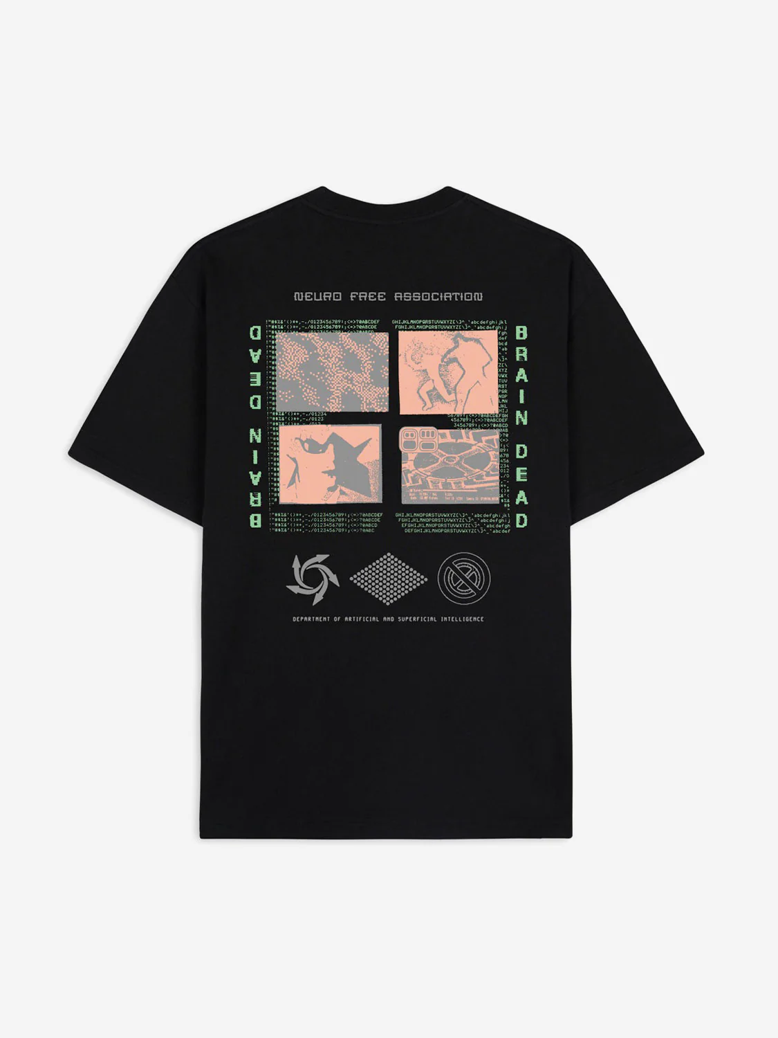 Brain Dead Neuro Free Association T-Shirt - Washed Black