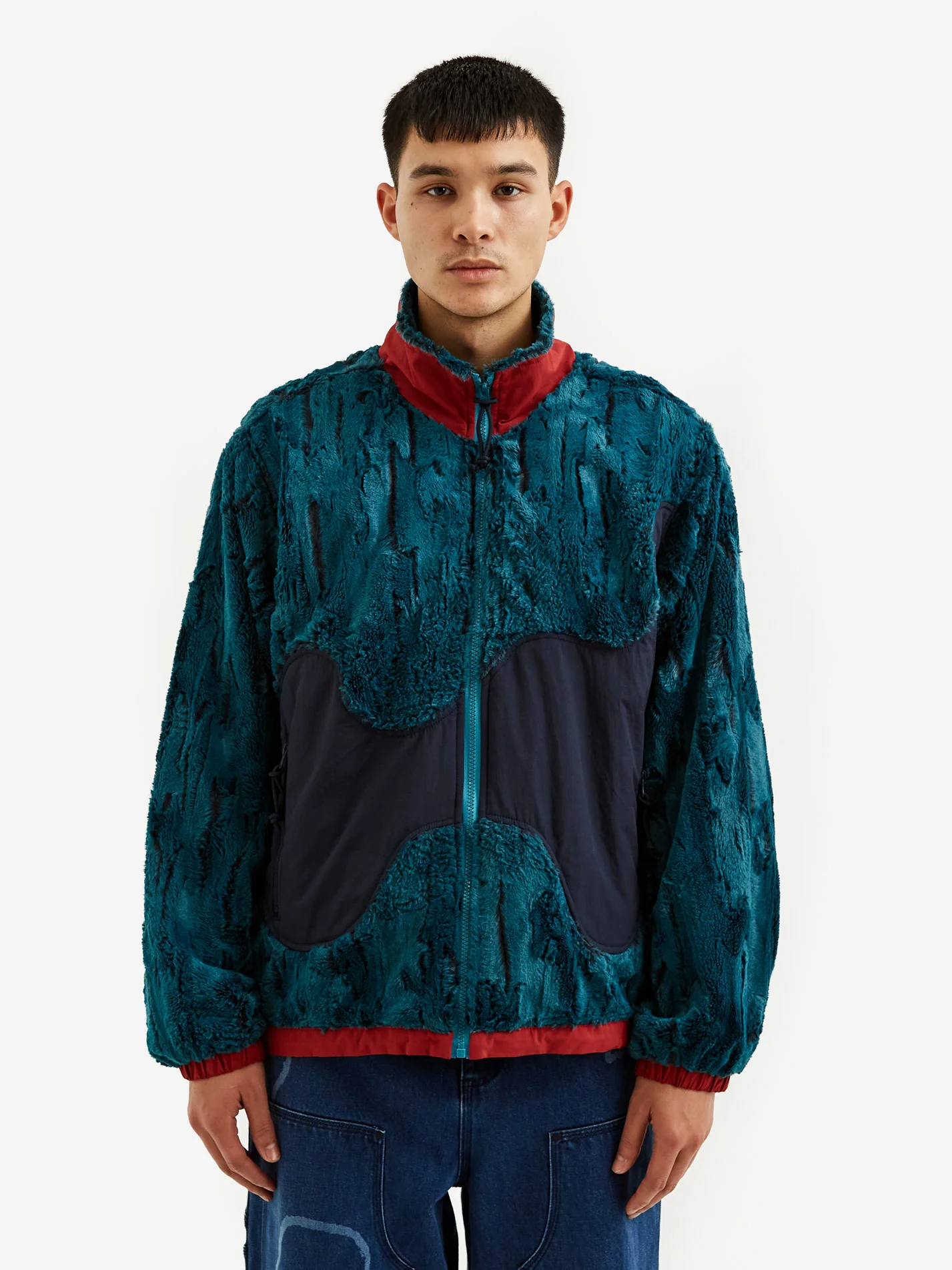 Brain Dead Organic Panelled Fur Jacket - Mallard - Image 2