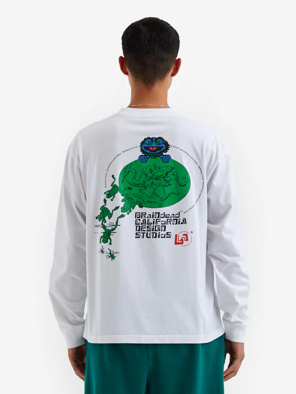Brain Dead Permit Everything Longsleeve T-Shirt - White - Image 6