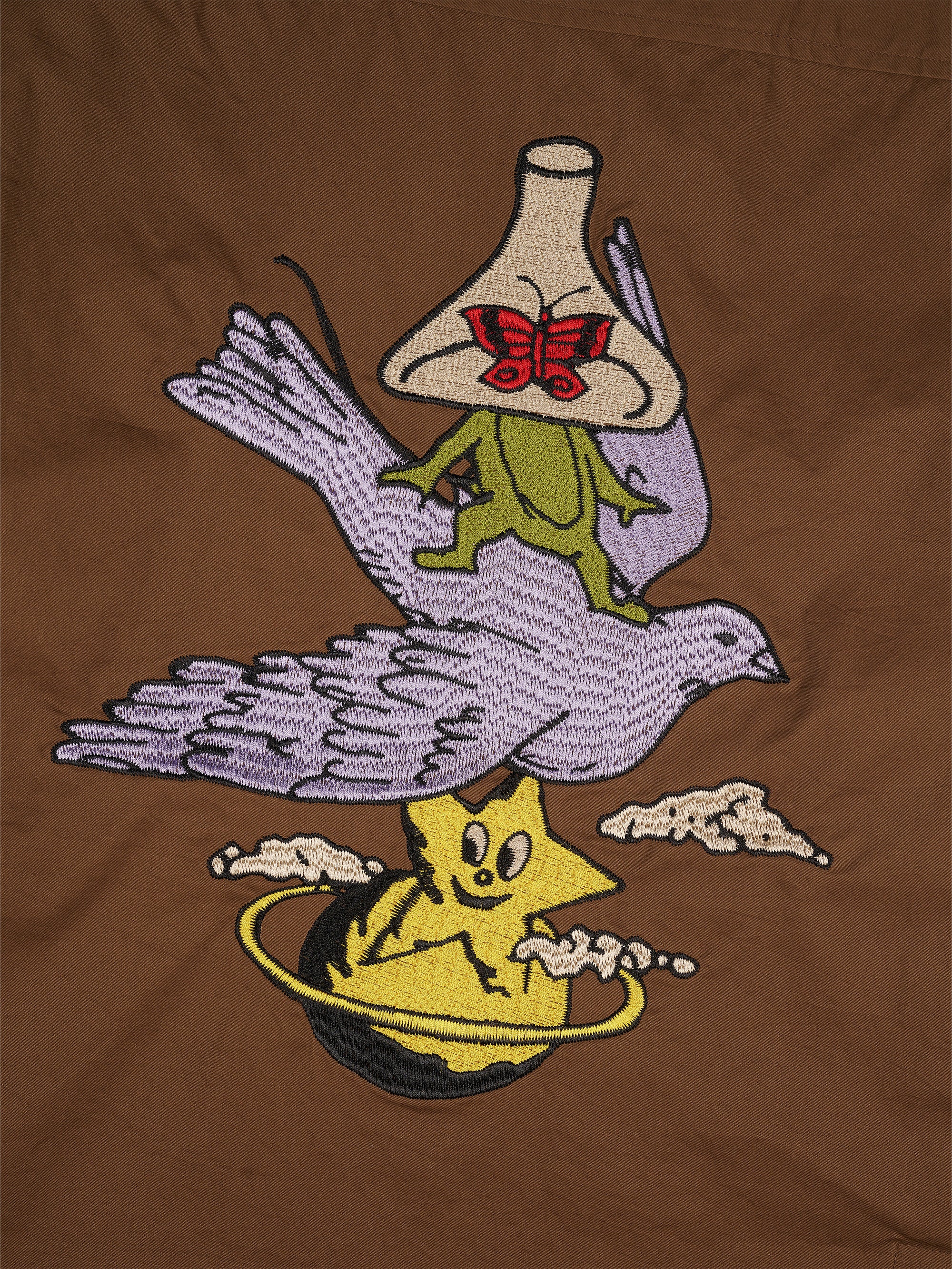 Brain Dead Poplin Camp Collar Shirt - Chocolate - Image 5