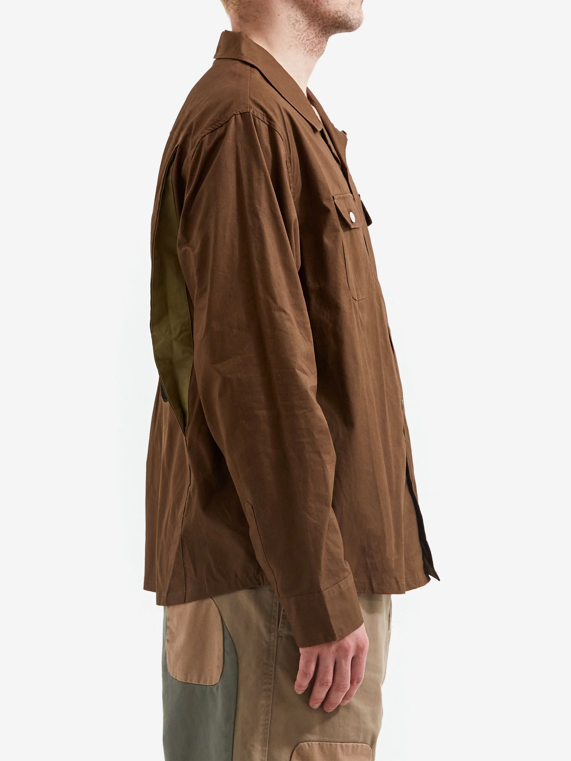Brain Dead Poplin Camp Collar Shirt - Chocolate - Image 7