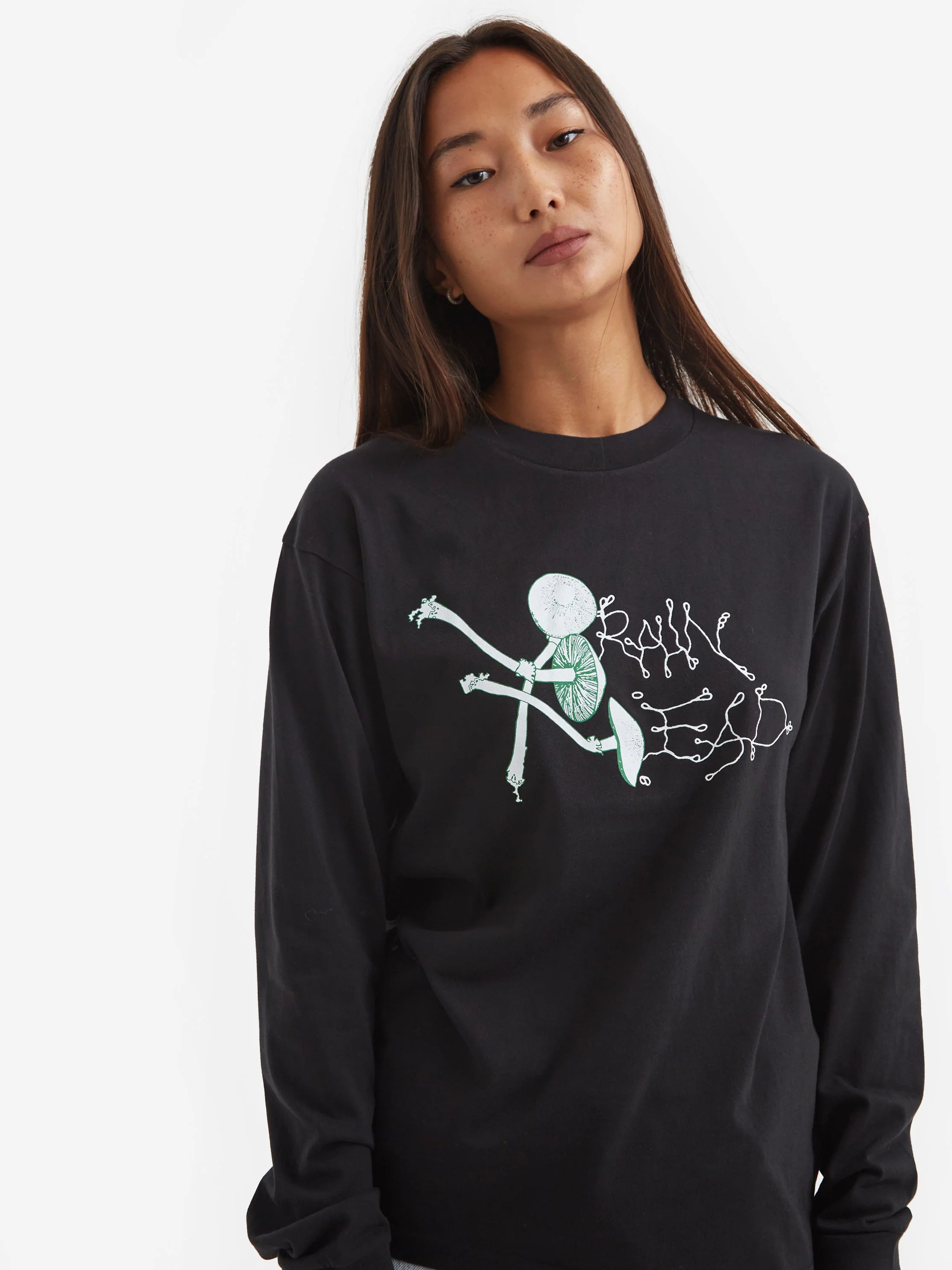 Brain Dead Post-human Laboratories Longsleeve Tee W - Black - Image 3