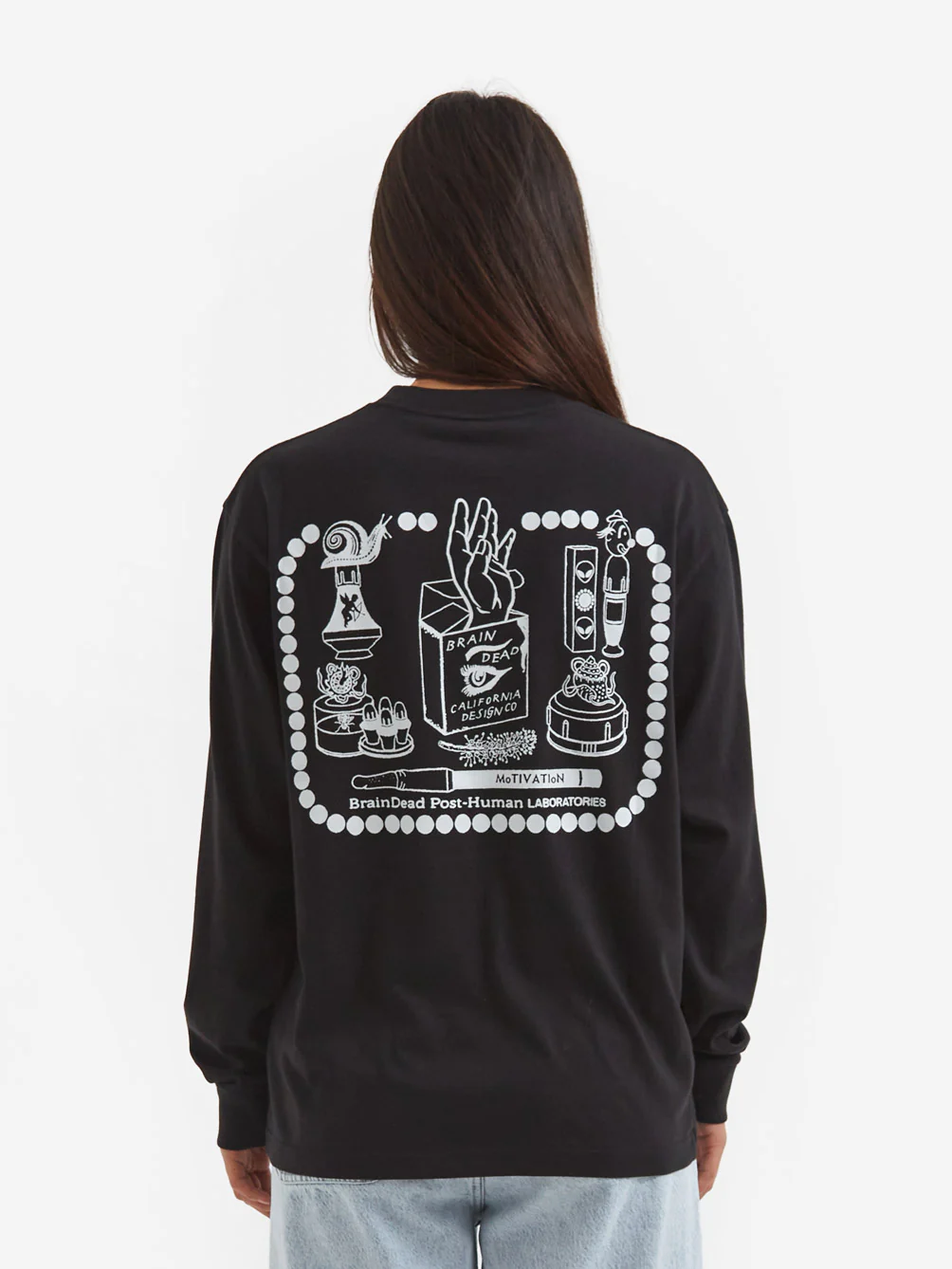 Brain Dead Post-human Laboratories Longsleeve Tee W - Black - Image 4