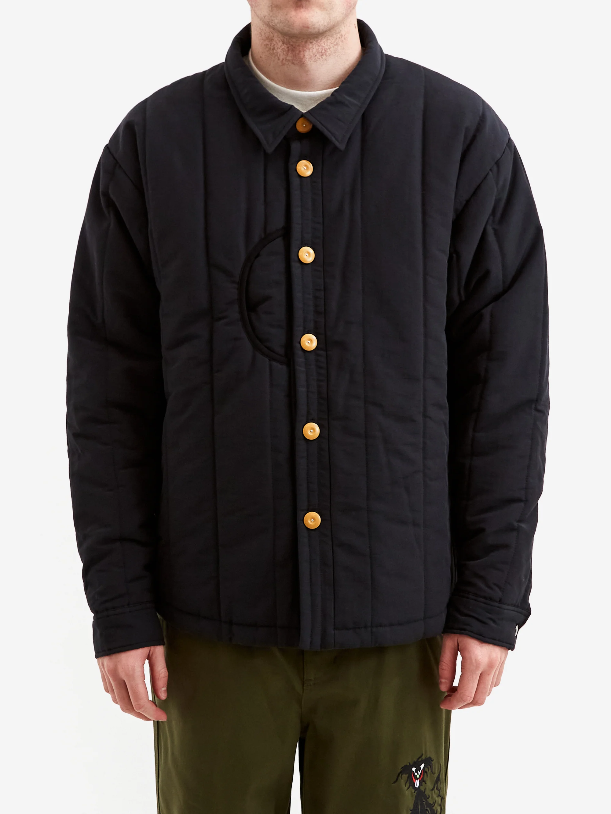 Brain Dead Puffer Button Up Shirt - Navy - Image 2