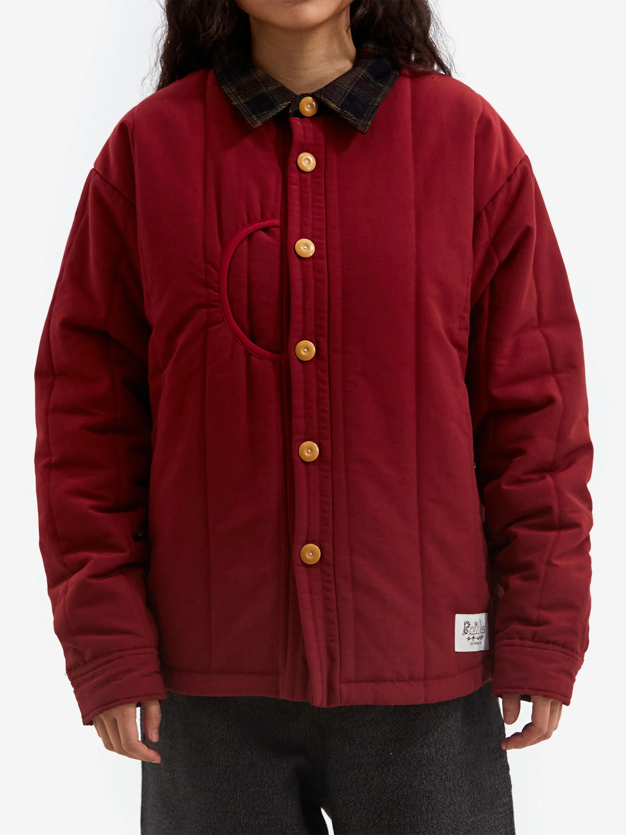 Brain Dead Puffer Button Up Shirt - Red - Image 2