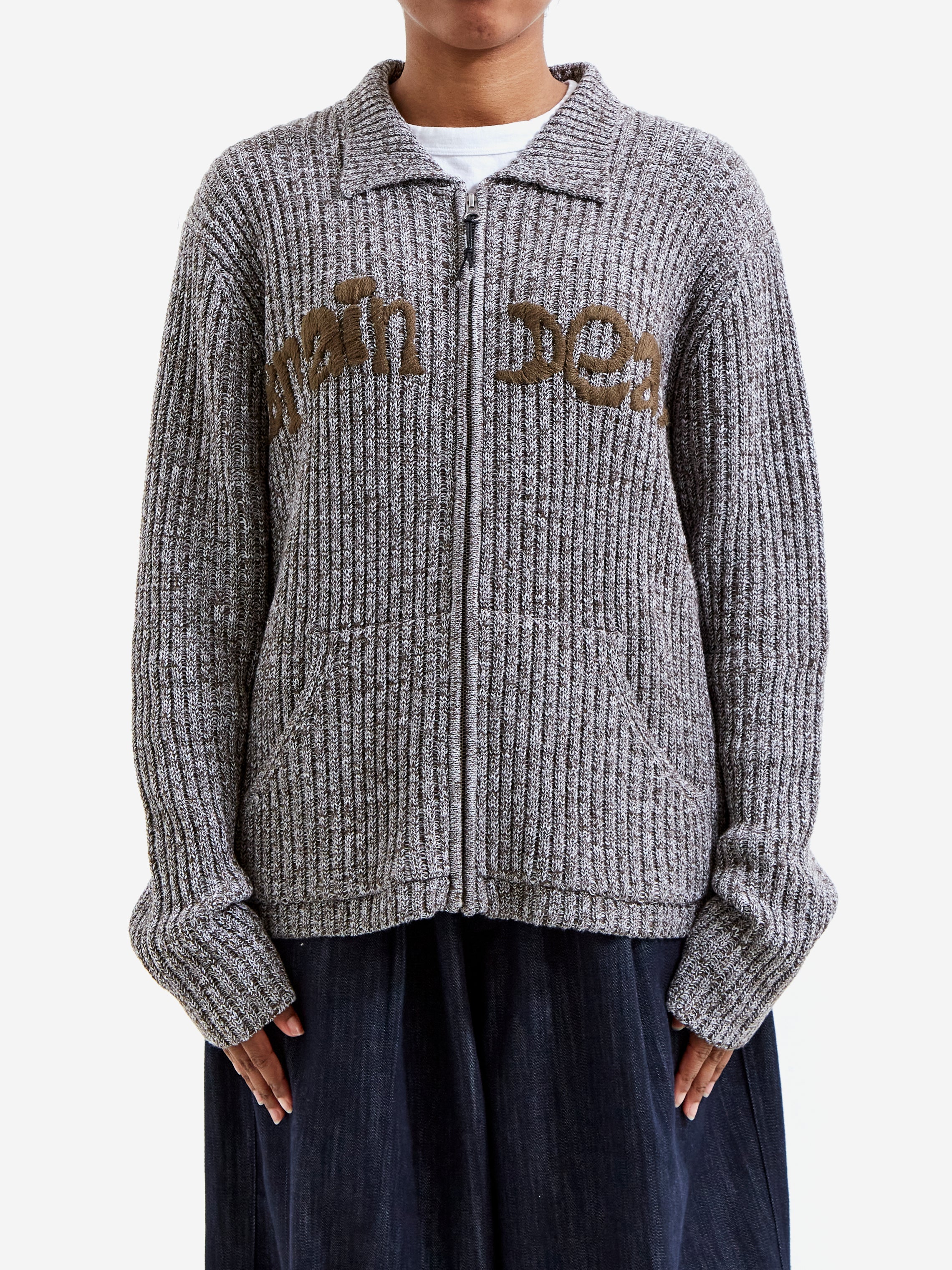 Brain Dead Rib Knit Cardigan W - Brown Multi
