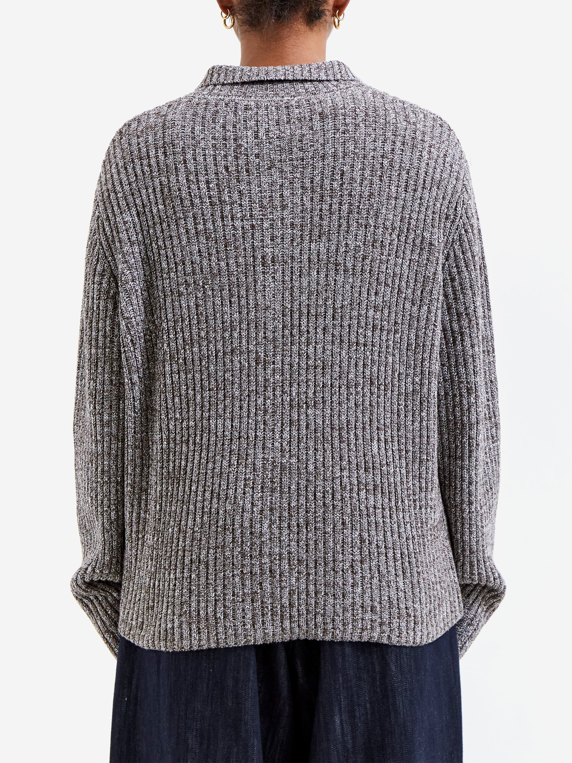 Brain Dead Rib Knit Cardigan W - Brown Multi - Image 4