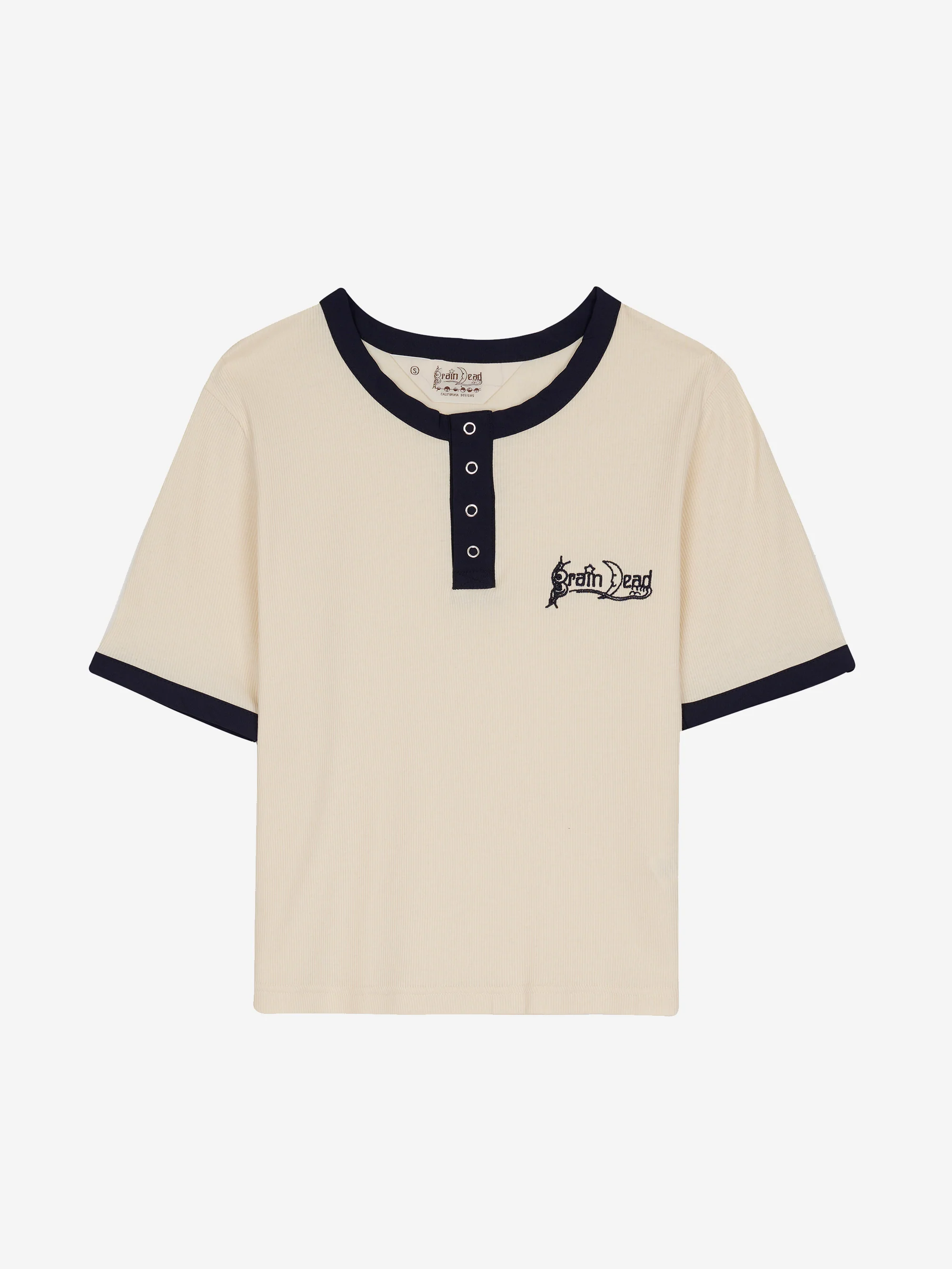 Brain Dead Ribbed Henley - Natural - Image 4