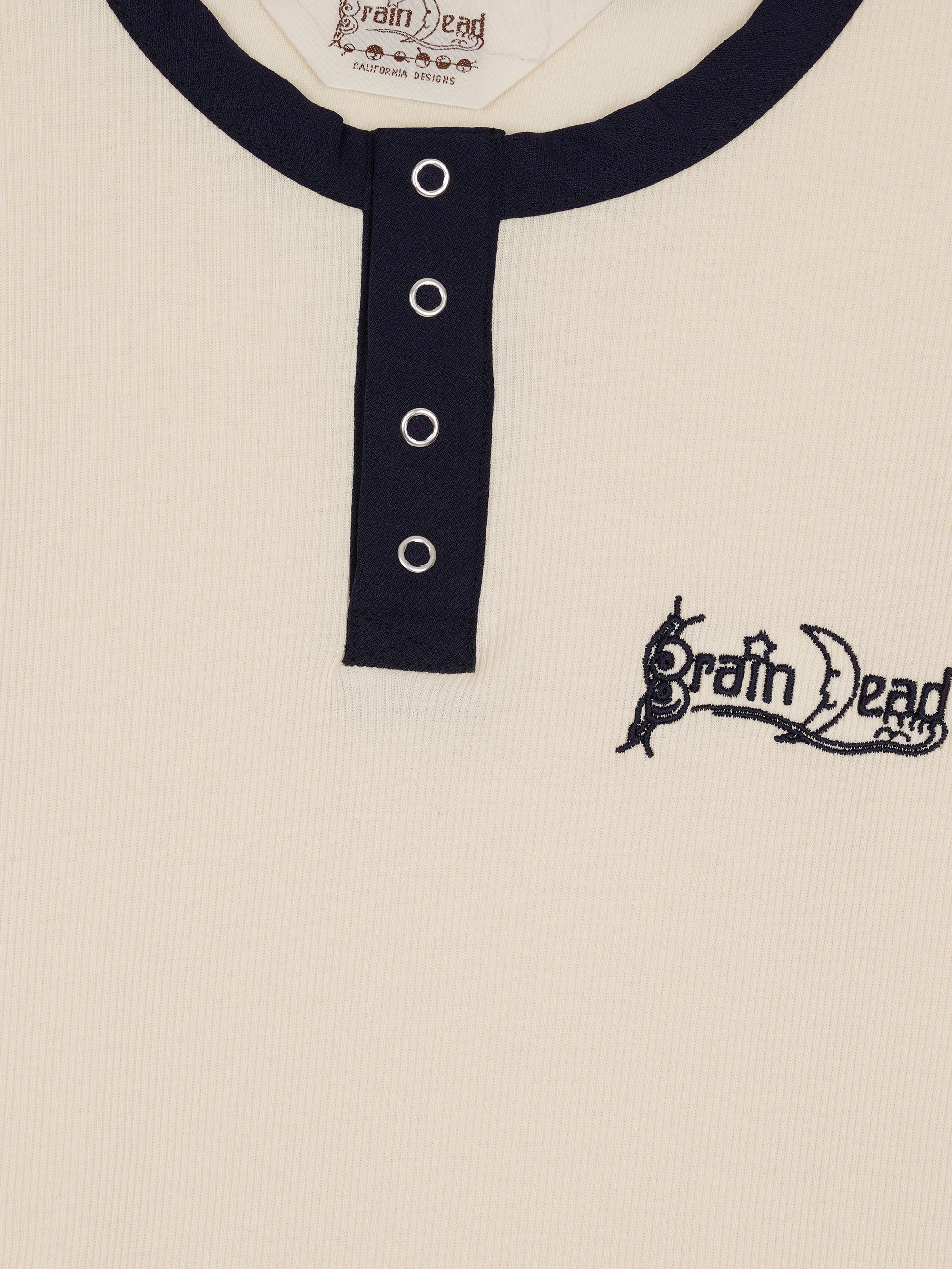 Brain Dead Ribbed Henley - Natural - Image 5