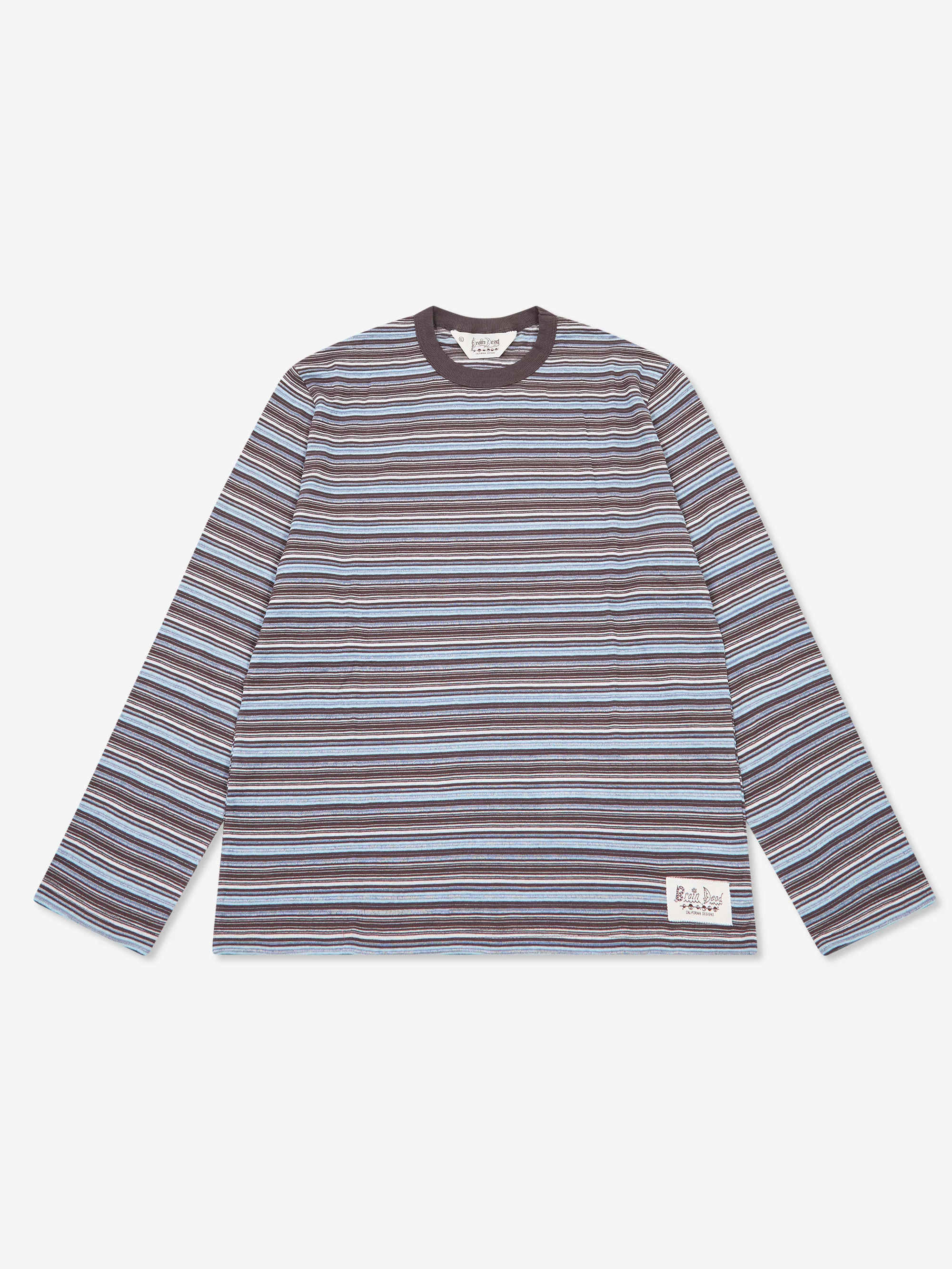 Brain Dead Romy Multi Stripe Long Sleeve T-Shirt - Brown