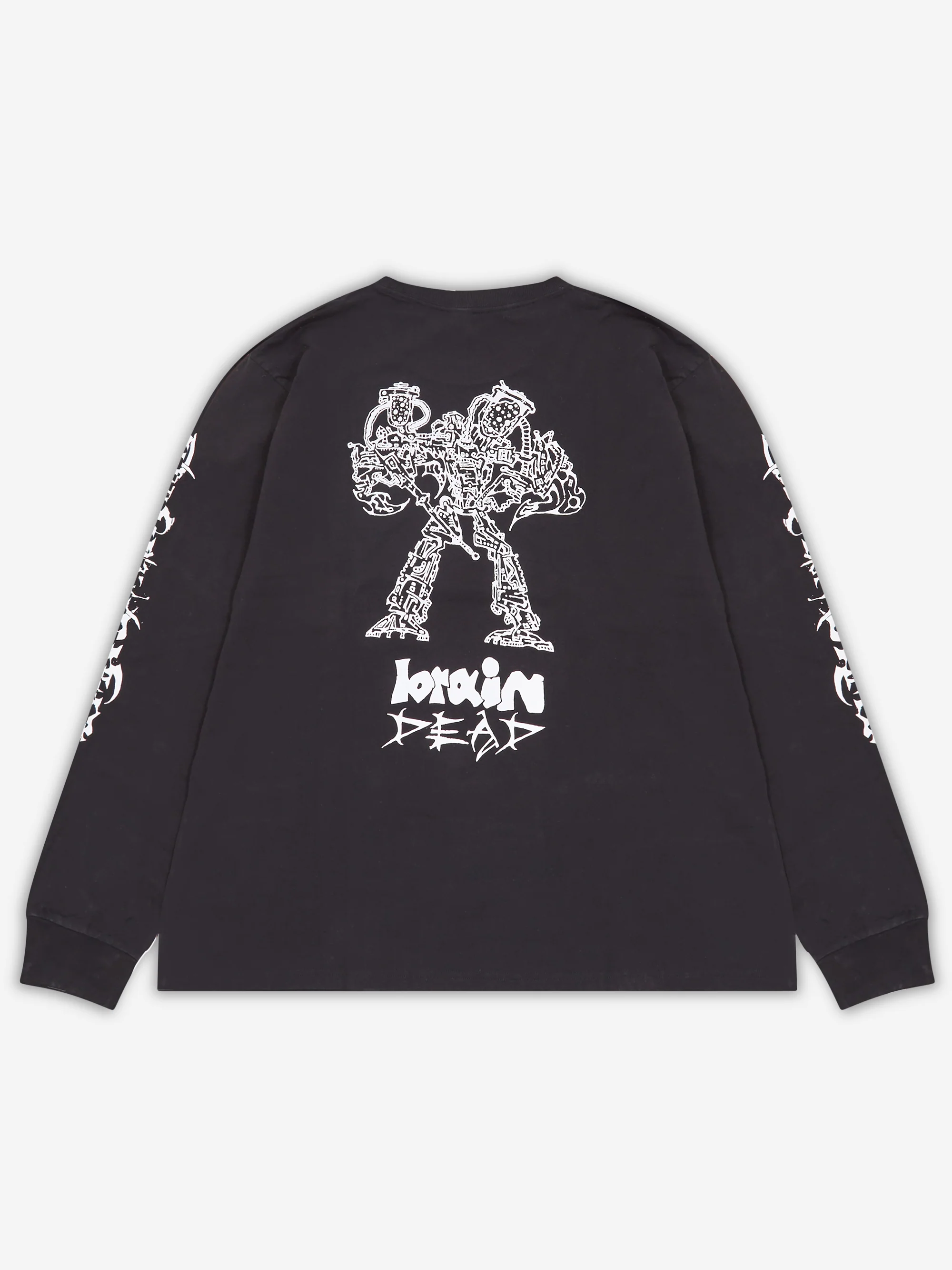Brain Dead Skull Mech Long Sleeve T-Shirt - Black