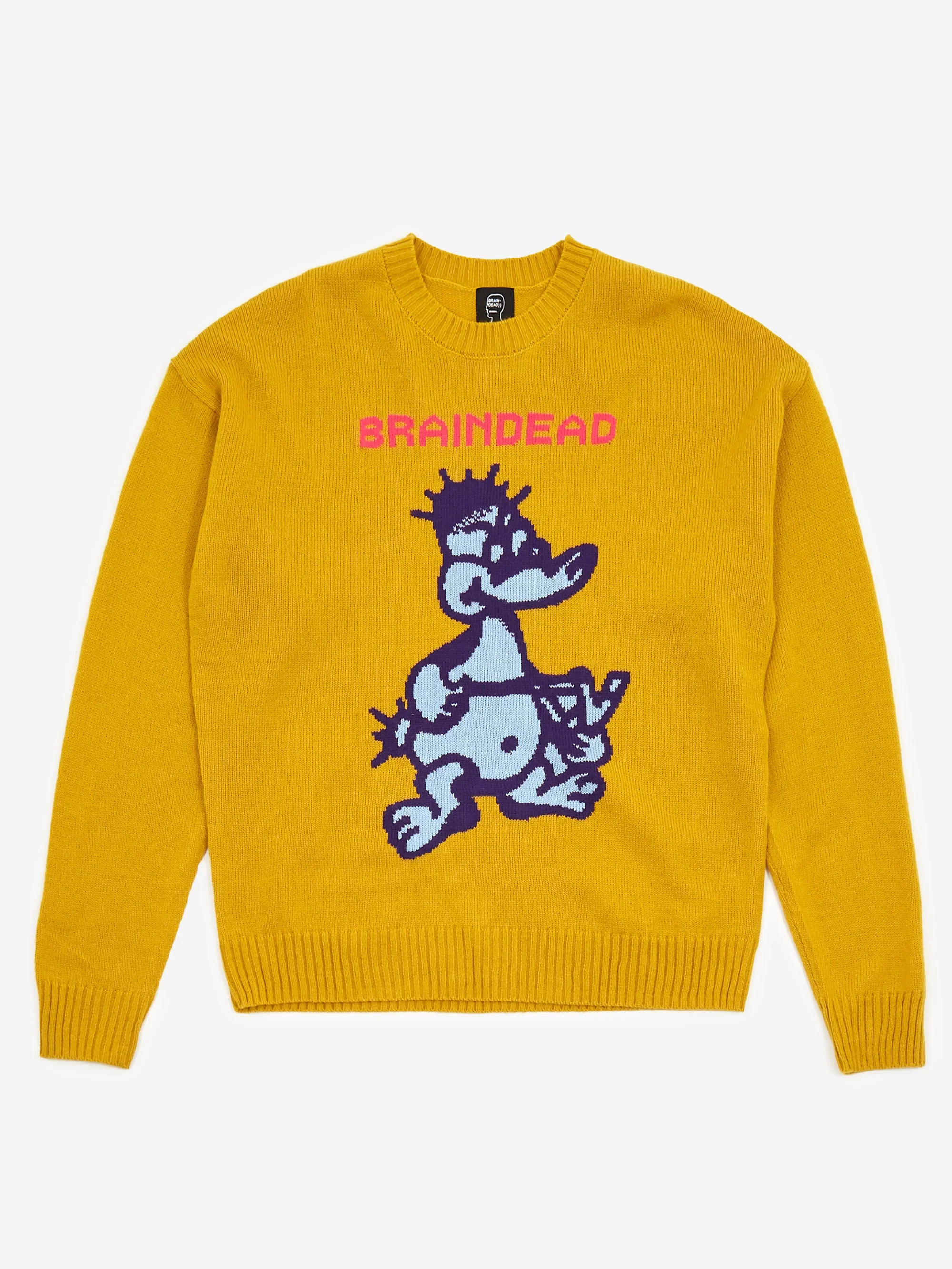 Brain Dead Slingshot Knit Jumper - Mustard