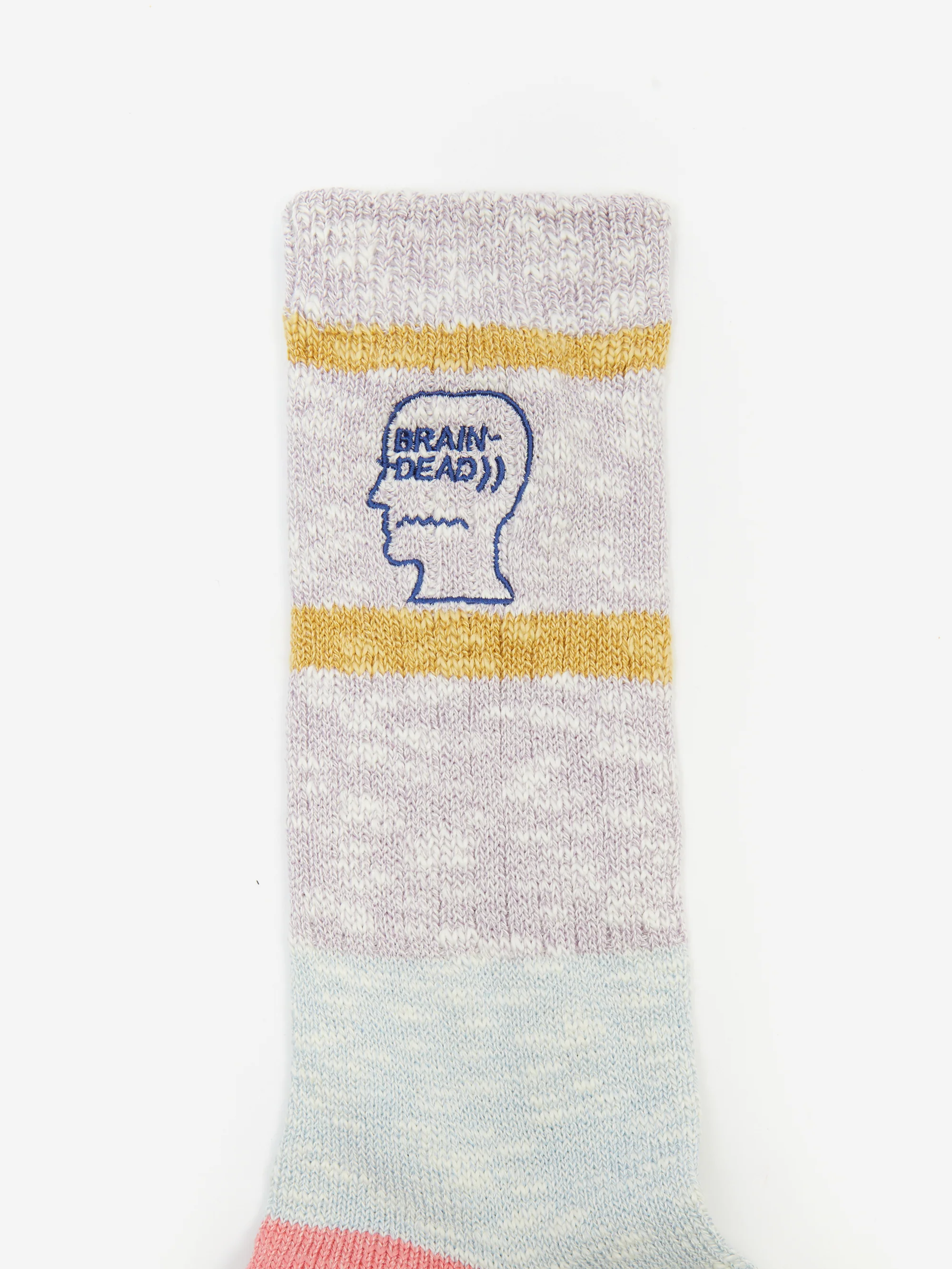 Brain Dead Slub 2 Stripes Crew Sock - Light Blue - Image 2