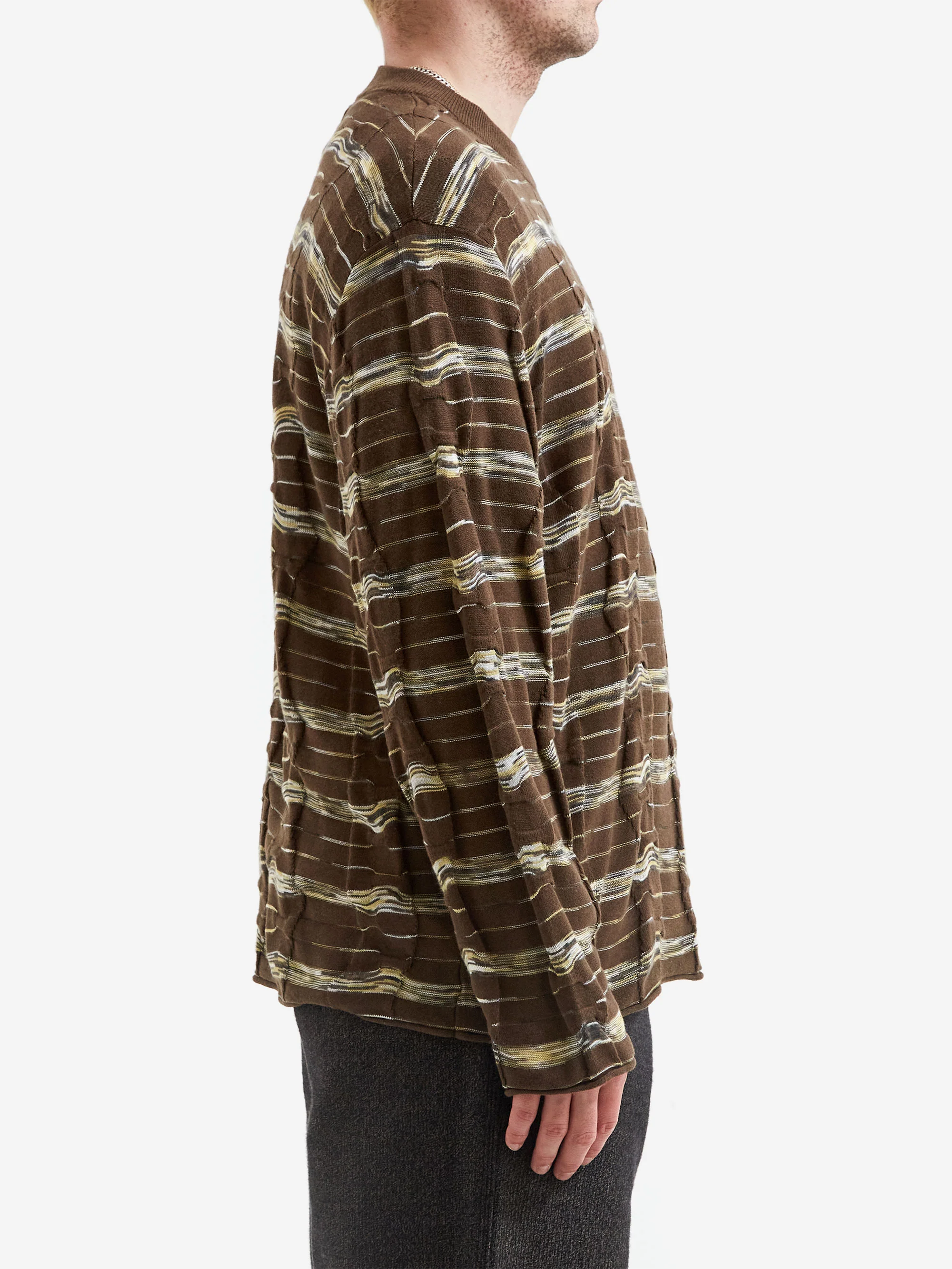 Brain Dead Space Dye Long Sleeve Mock Neck Sweater-Brown - Image 6