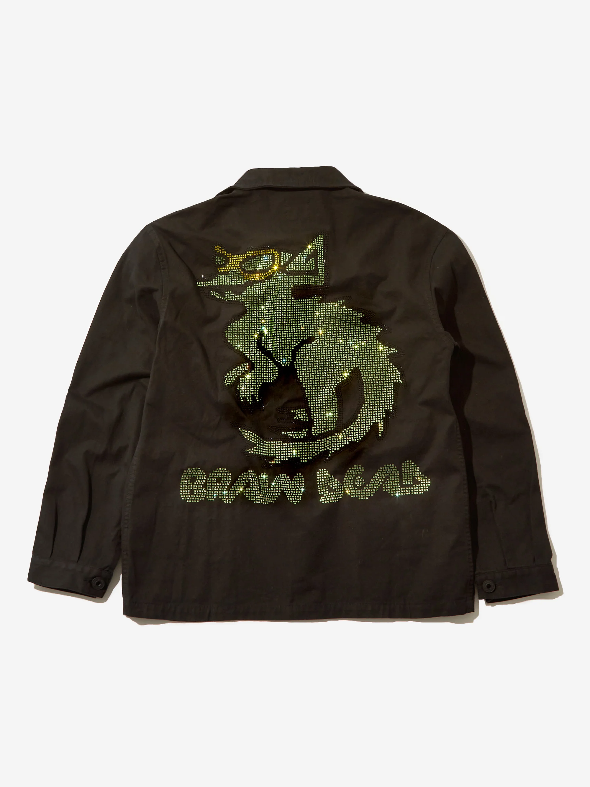 Brain Dead Squirrel Rhinestone Chore Coat - Washed Black - Image 7
