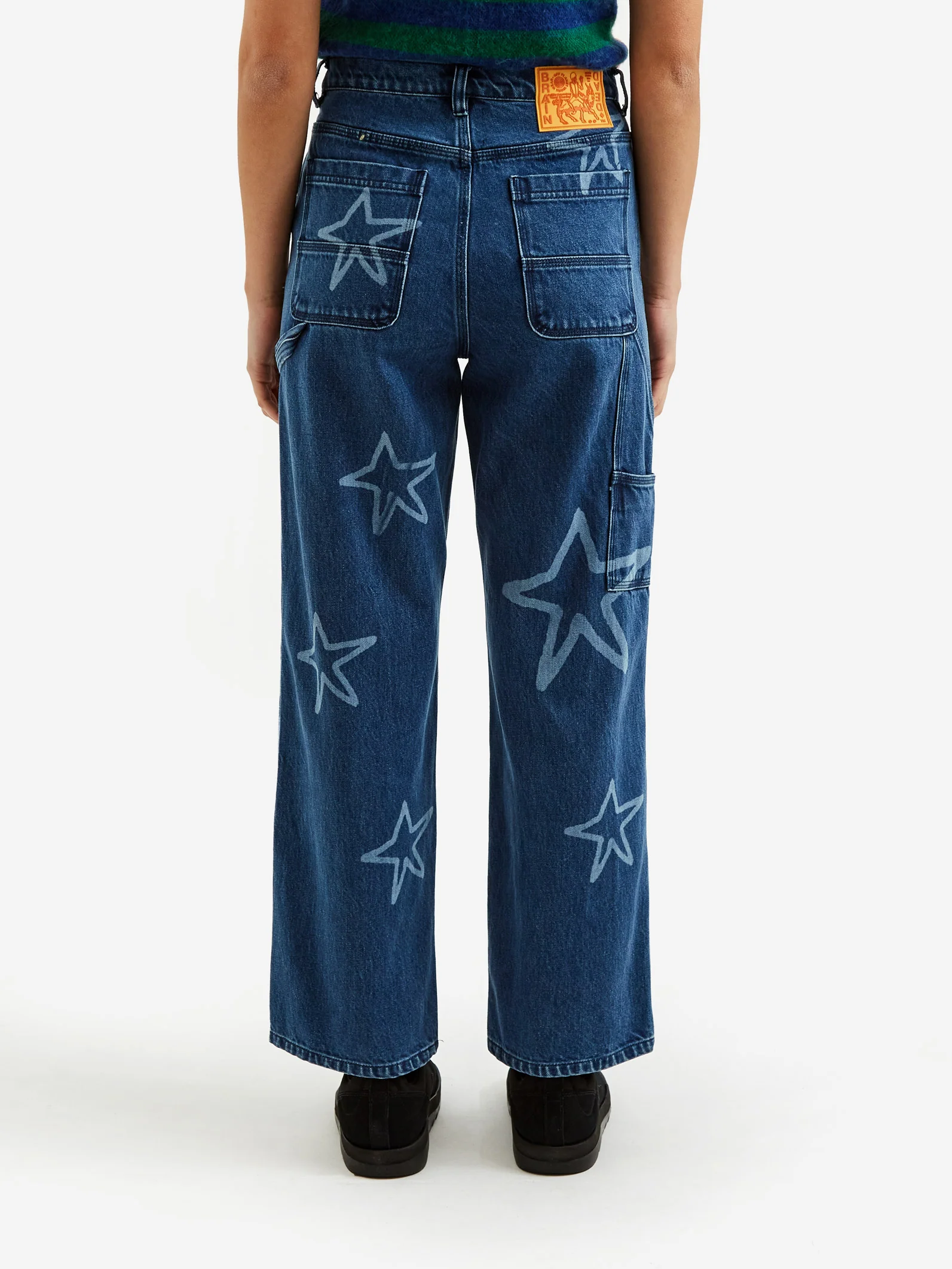 Brain Dead Stars Denim Double Knee Utility Pant - Medium Indigo - Image 4