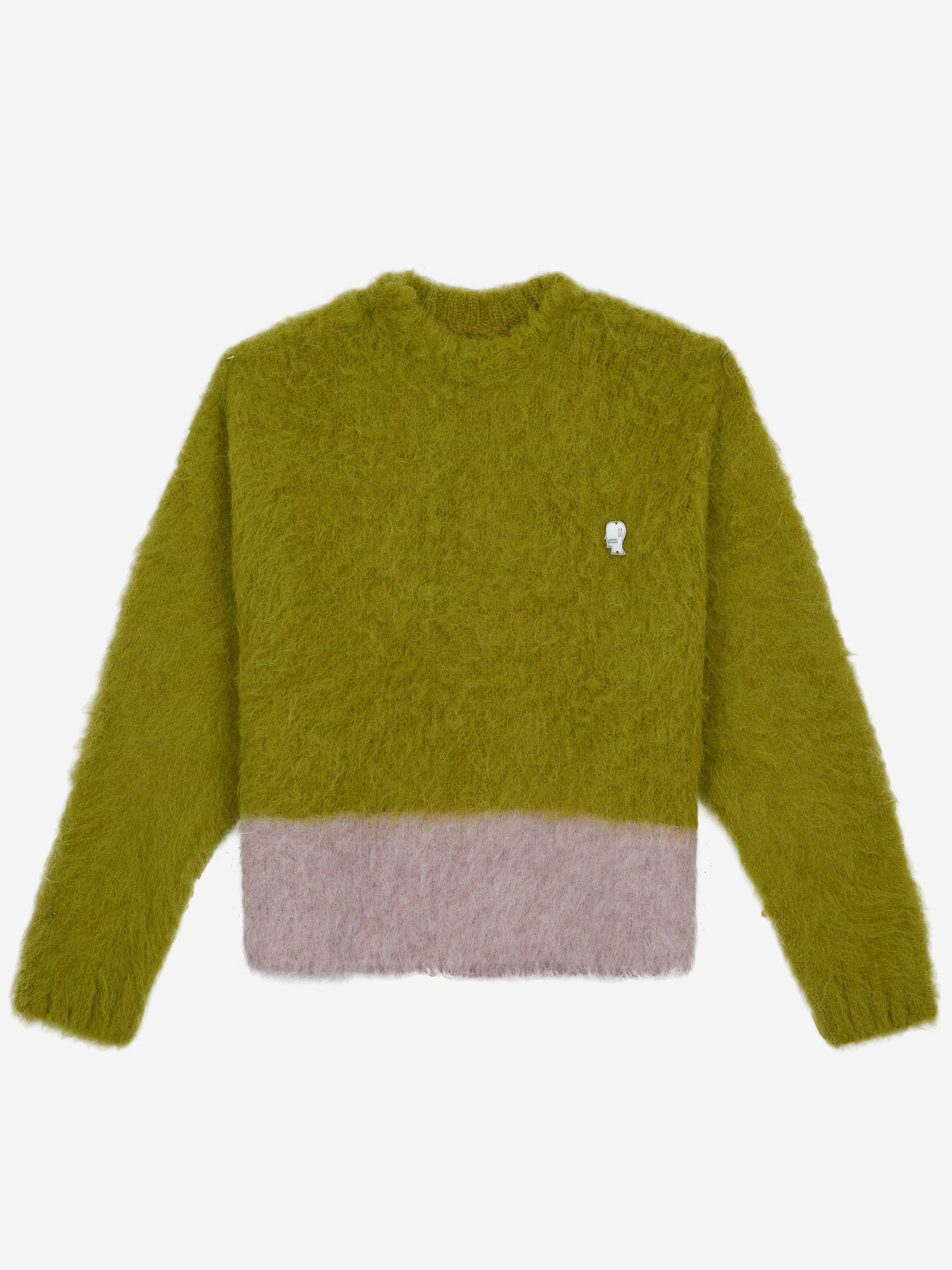 Brain Dead Super Hairy Boxy Knit Sweater - Lime