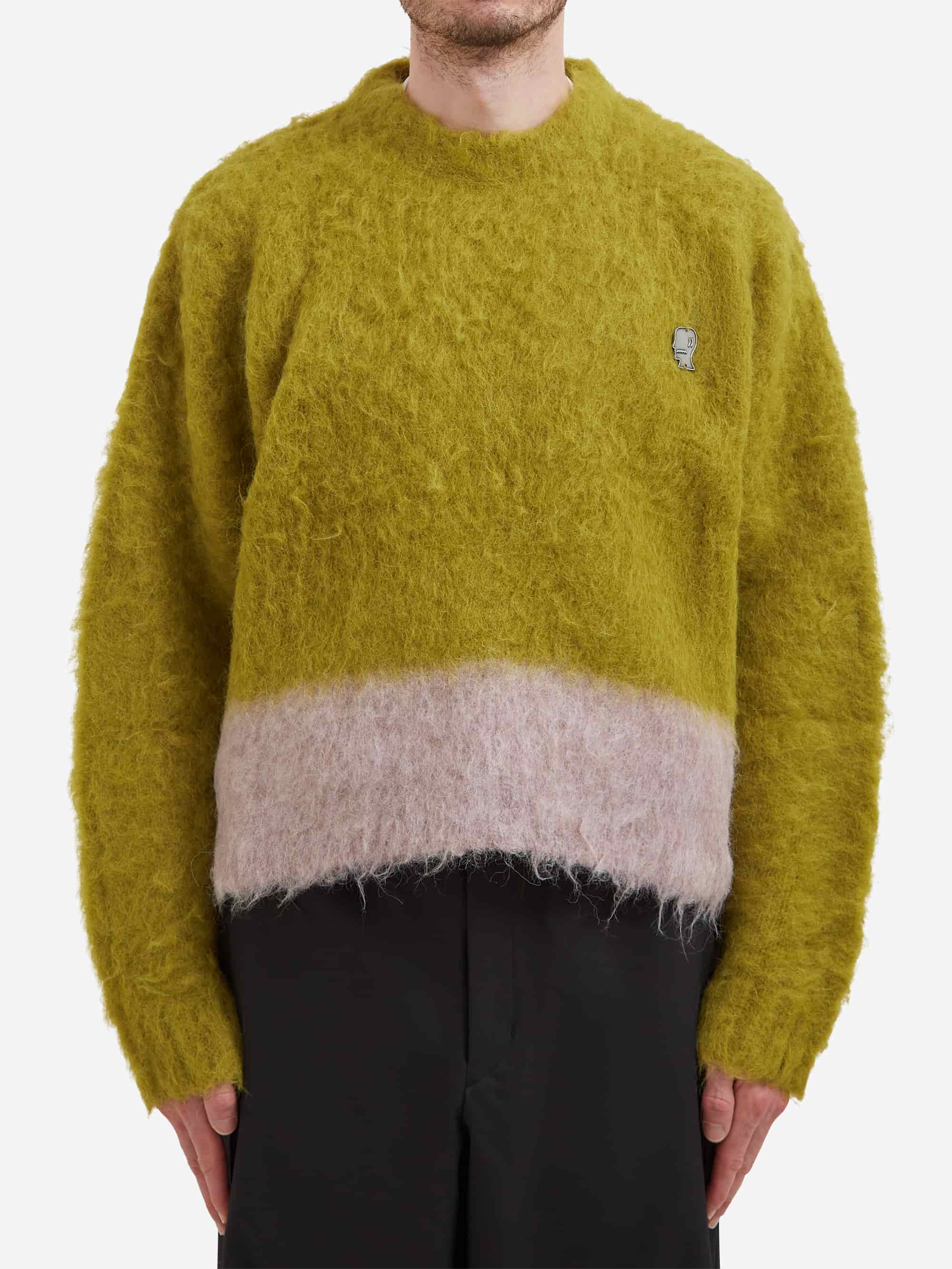 Brain Dead Super Hairy Boxy Knit Sweater - Lime - Image 2