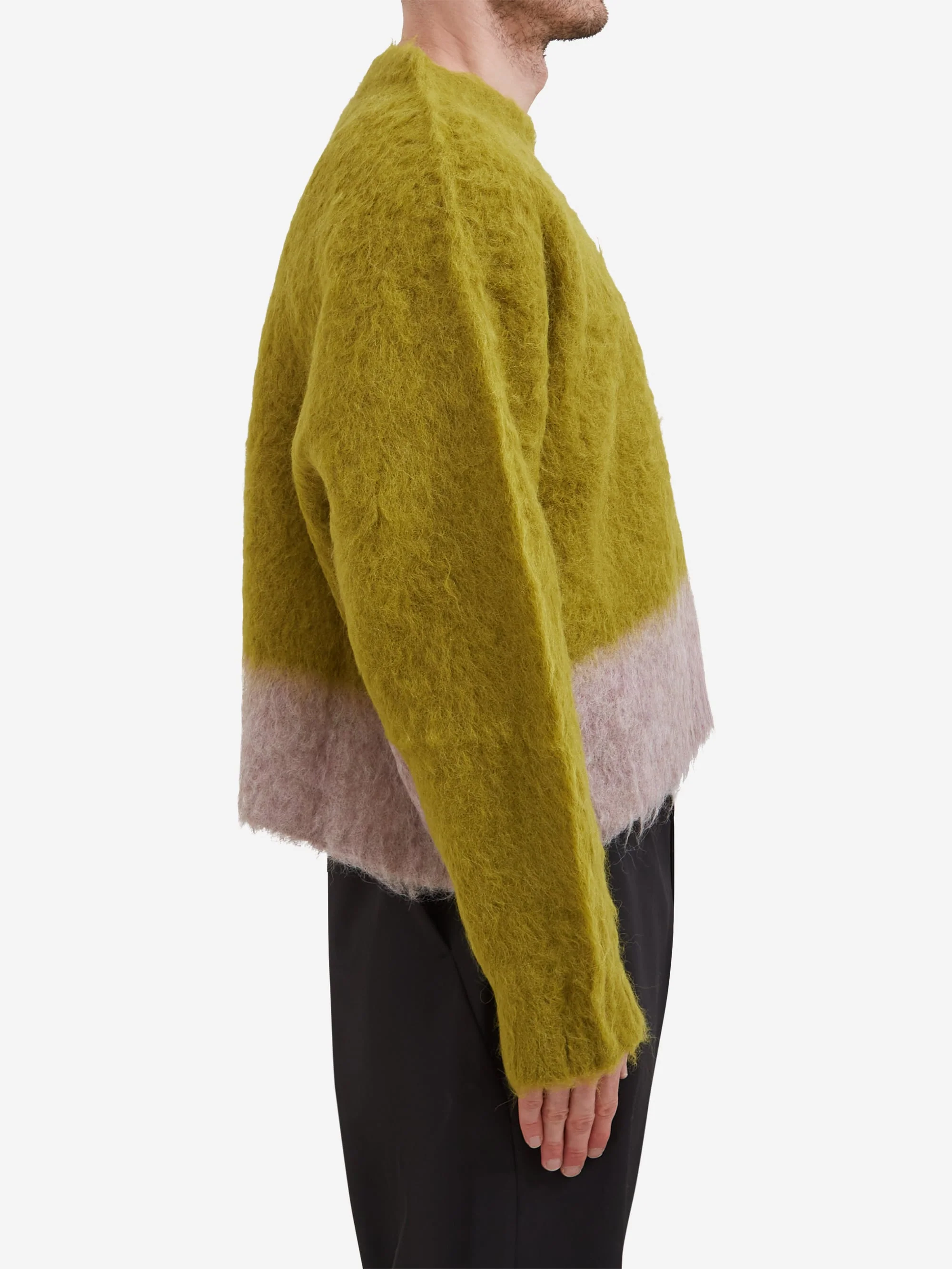 Brain Dead Super Hairy Boxy Knit Sweater - Lime - Image 5