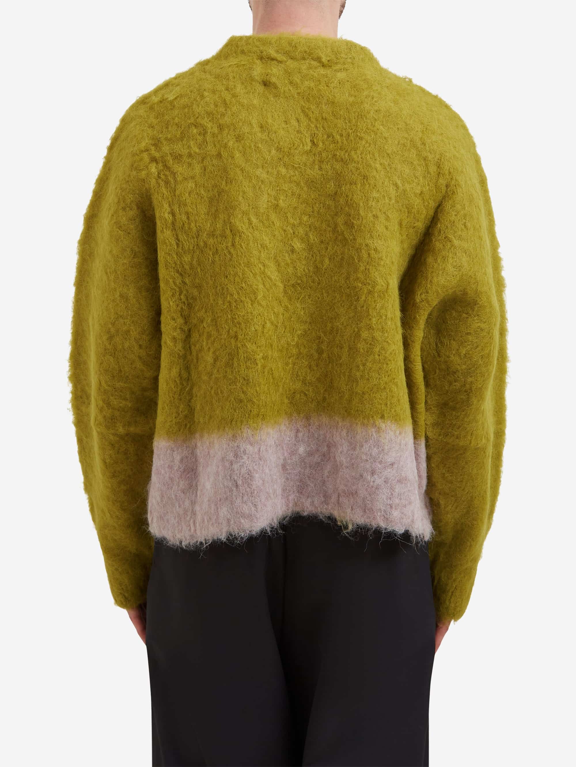 Brain Dead Super Hairy Boxy Knit Sweater - Lime - Image 6