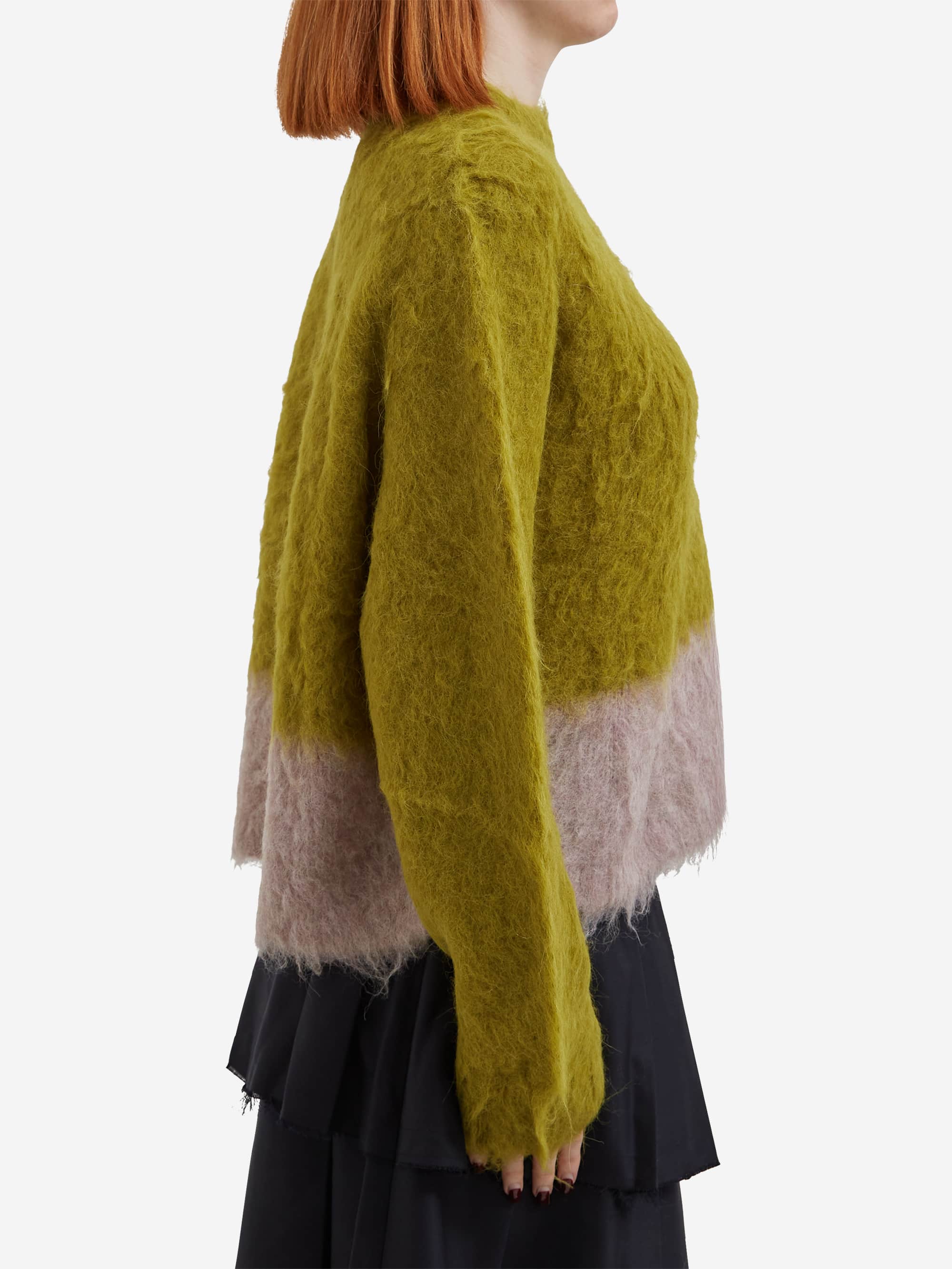 Brain Dead Super Hairy Boxy Knit Sweater W - Lime - Image 2