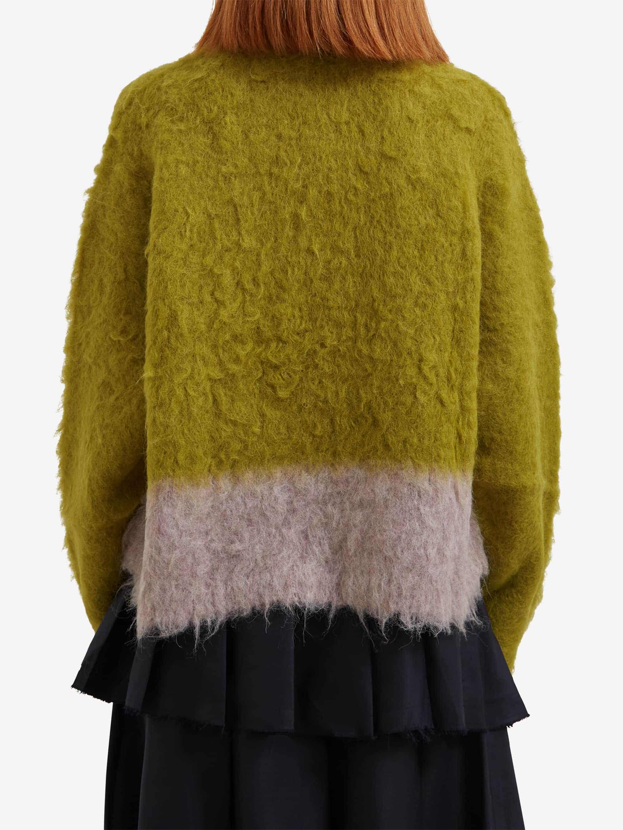Brain Dead Super Hairy Boxy Knit Sweater W - Lime - Image 3