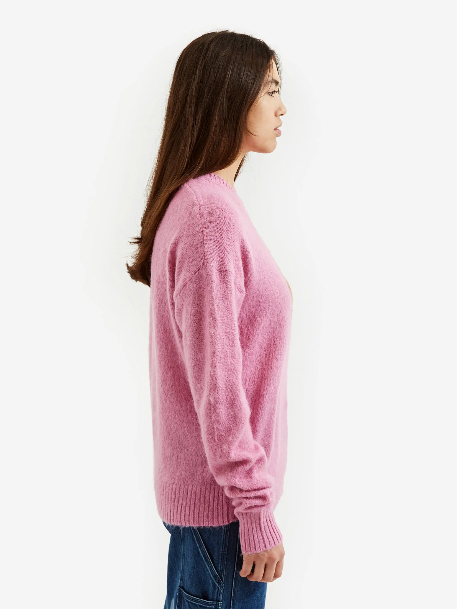 Brain Dead Superfuzz Logohead Crewneck Sweater W - Fuchsia - Image 2