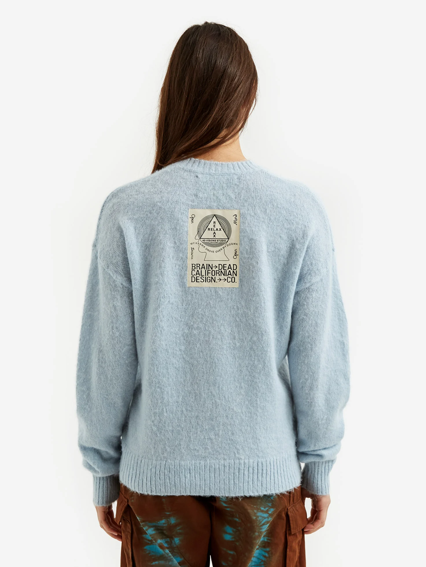 Brain Dead Superfuzz Logohead Crewneck Sweater W - Sky Blue - Image 5