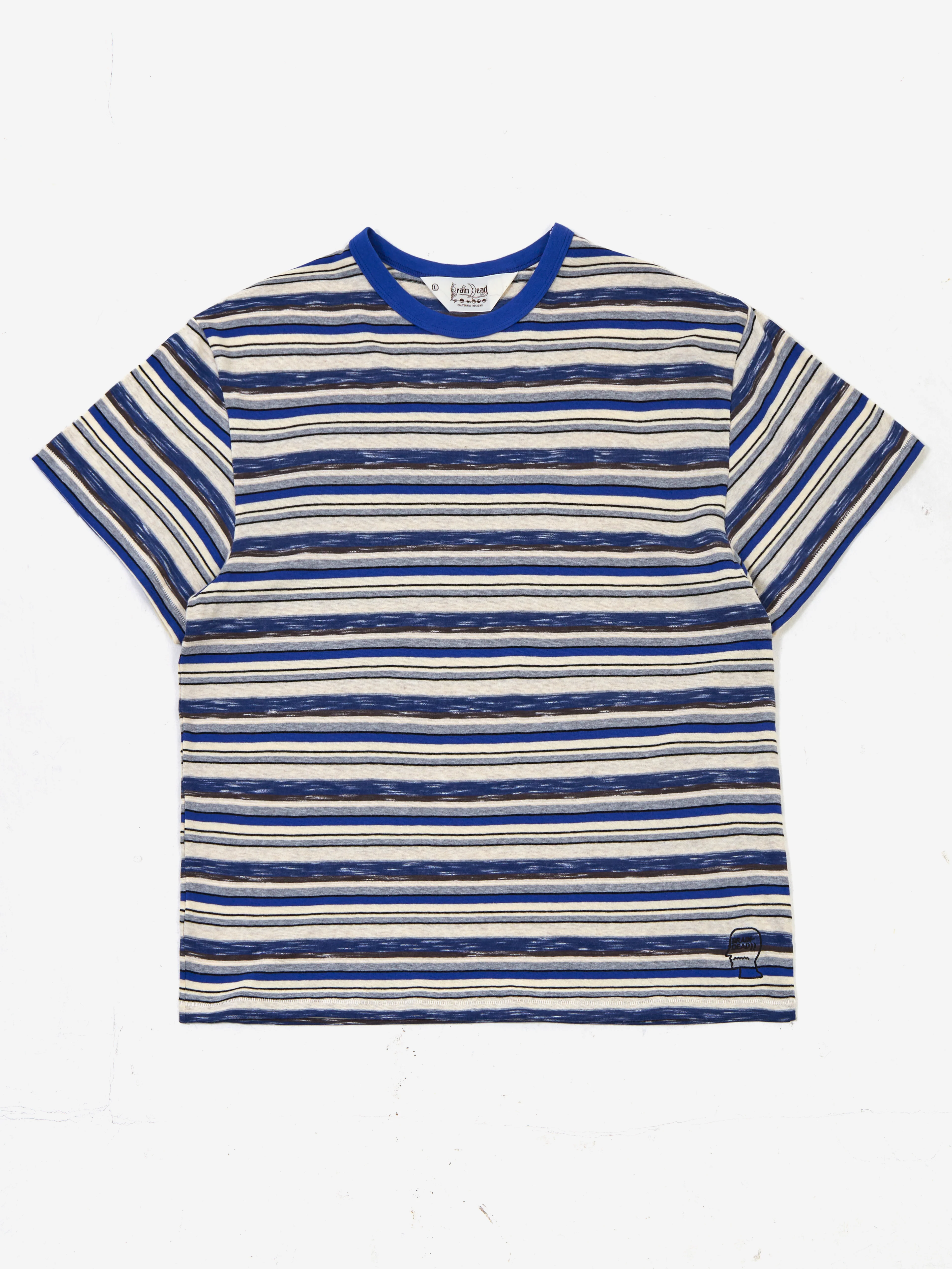 Brain Dead Toni Stripe T-Shirt - Blue Multi