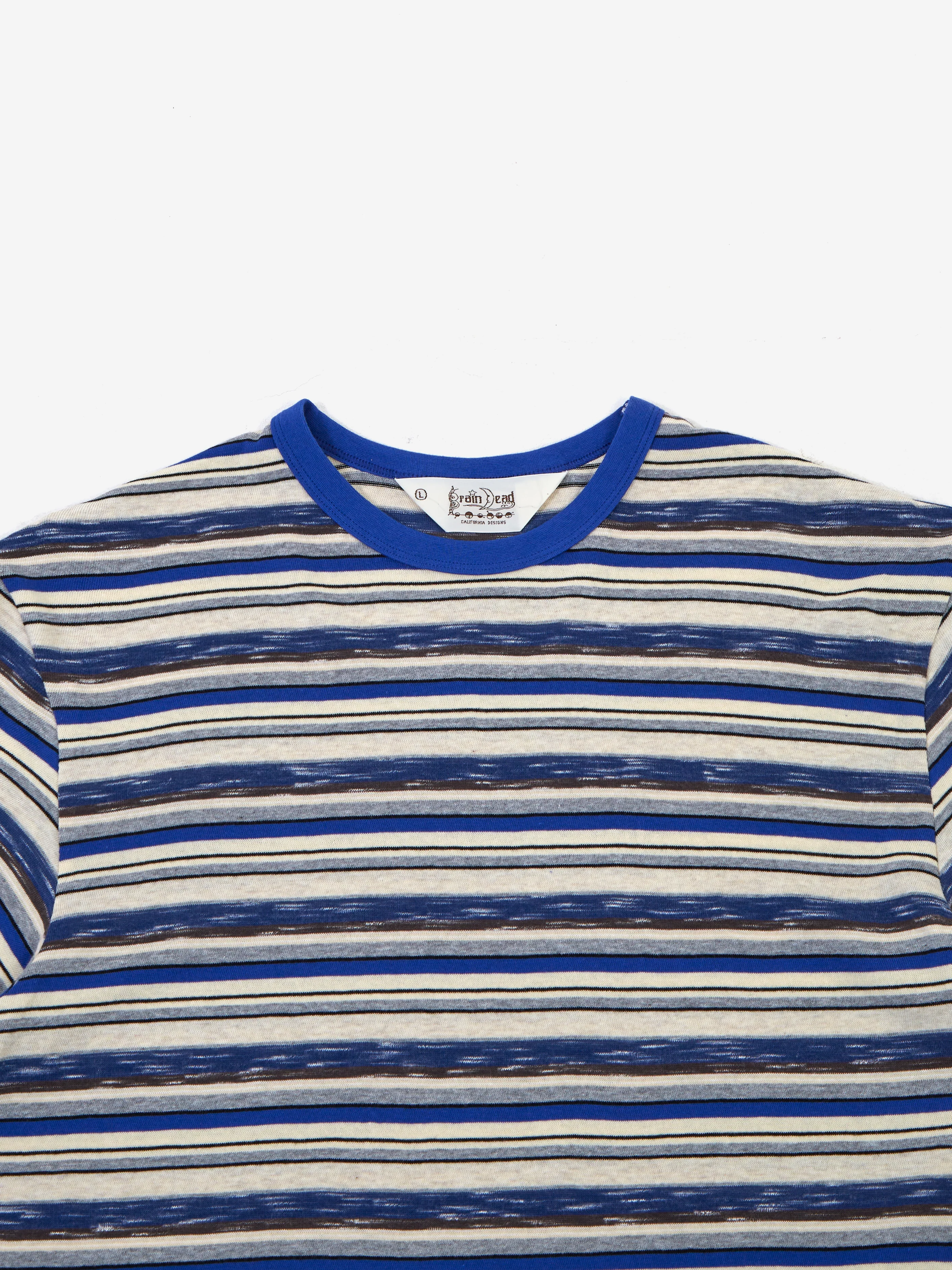 Brain Dead Toni Stripe T-Shirt - Blue Multi - Image 2