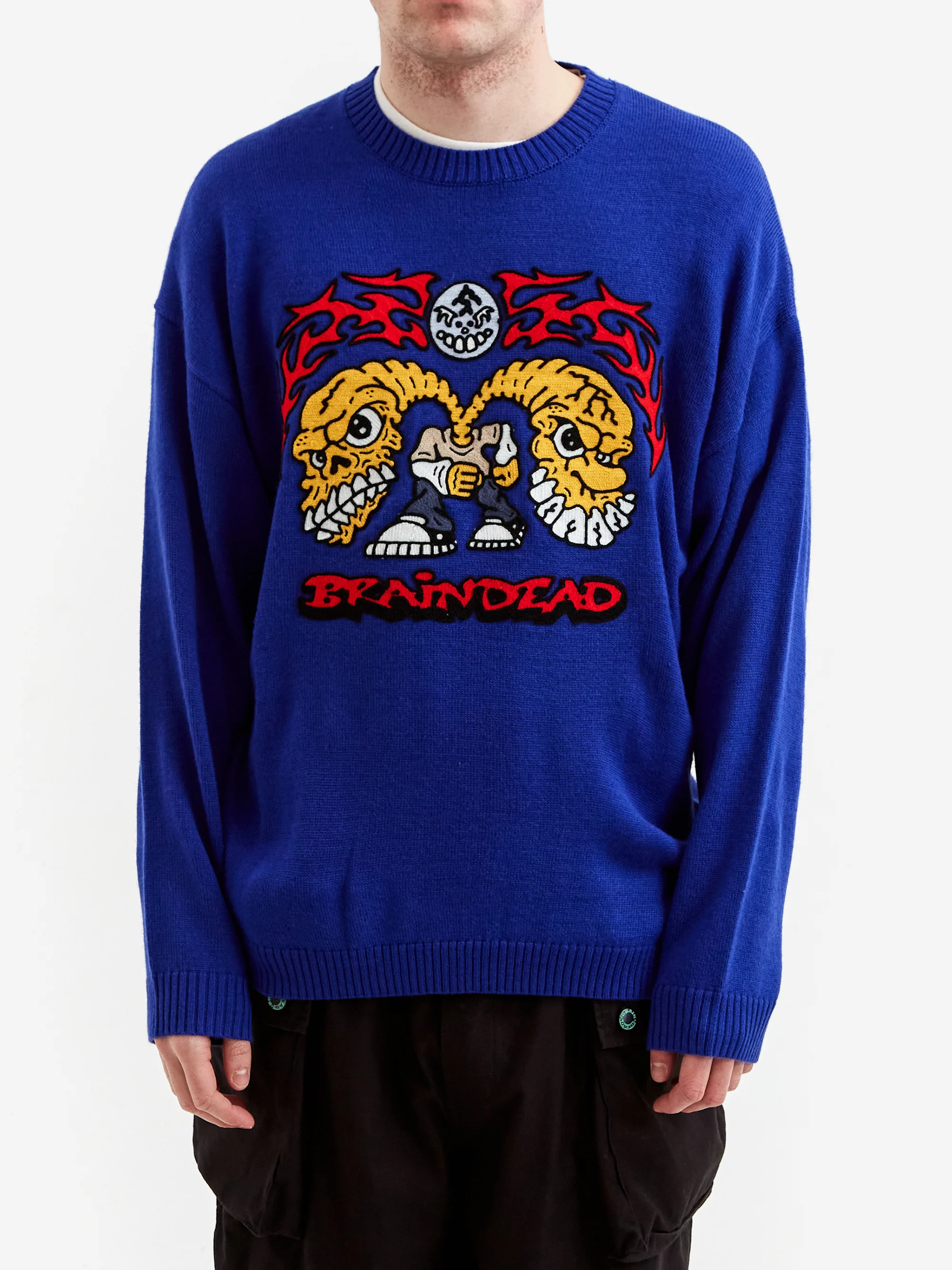 Brain Dead Vilesore Faces Sweater - Navy - Image 2