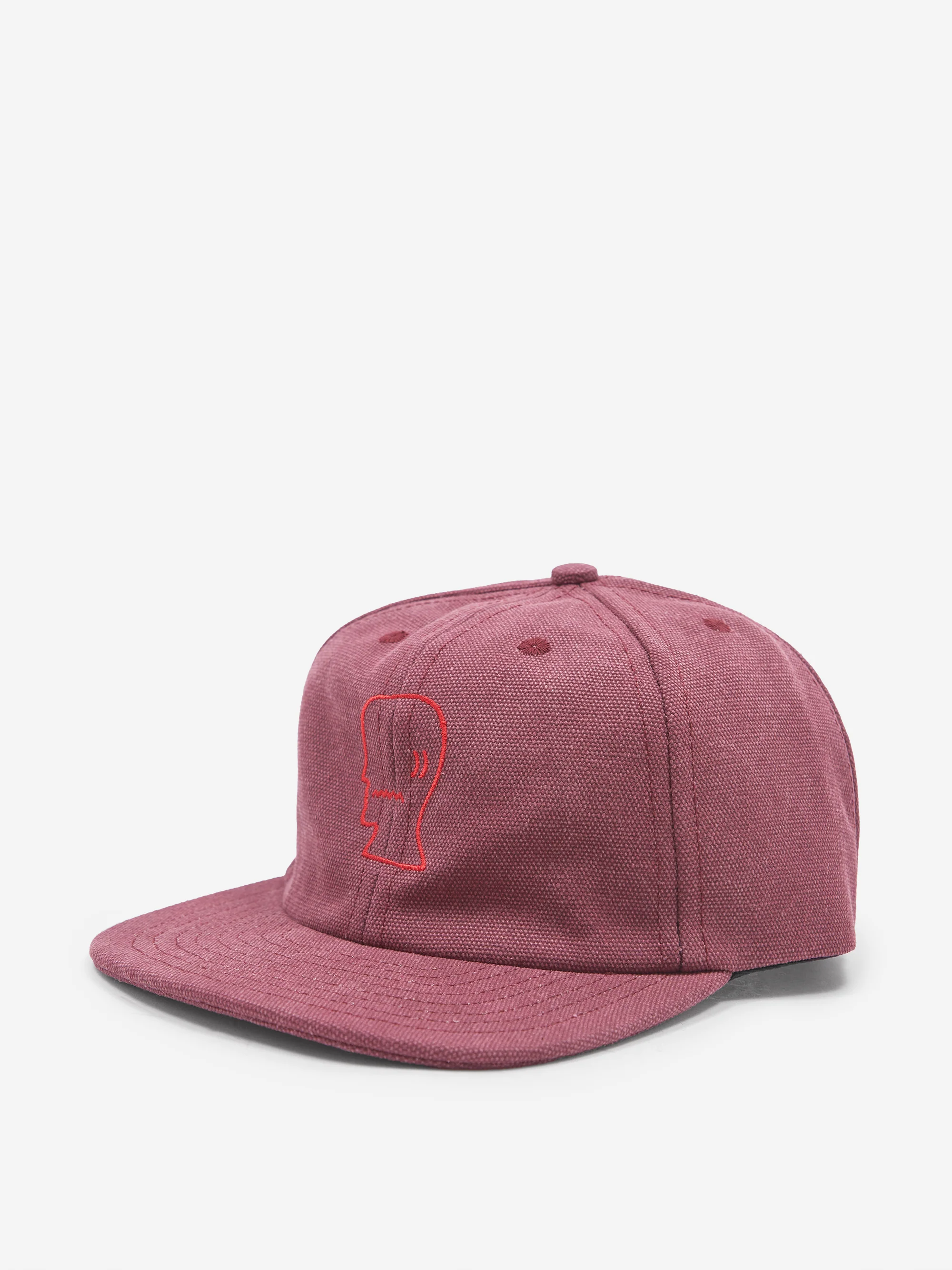 Brain Dead Washed Twill Logohead Hat - Raspberry