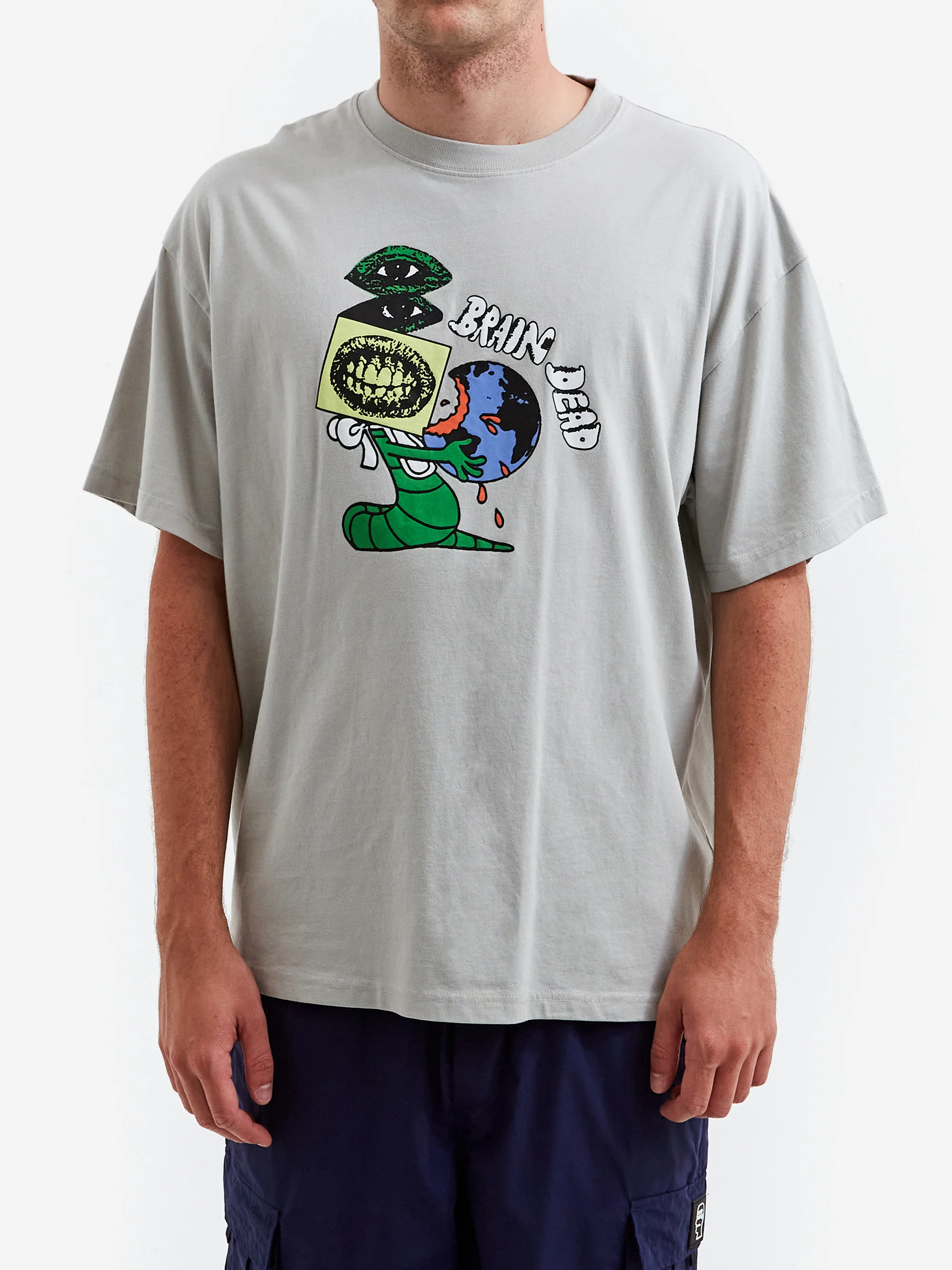 Brain Dead Worm Food T-Shirt - Cement - Image 2