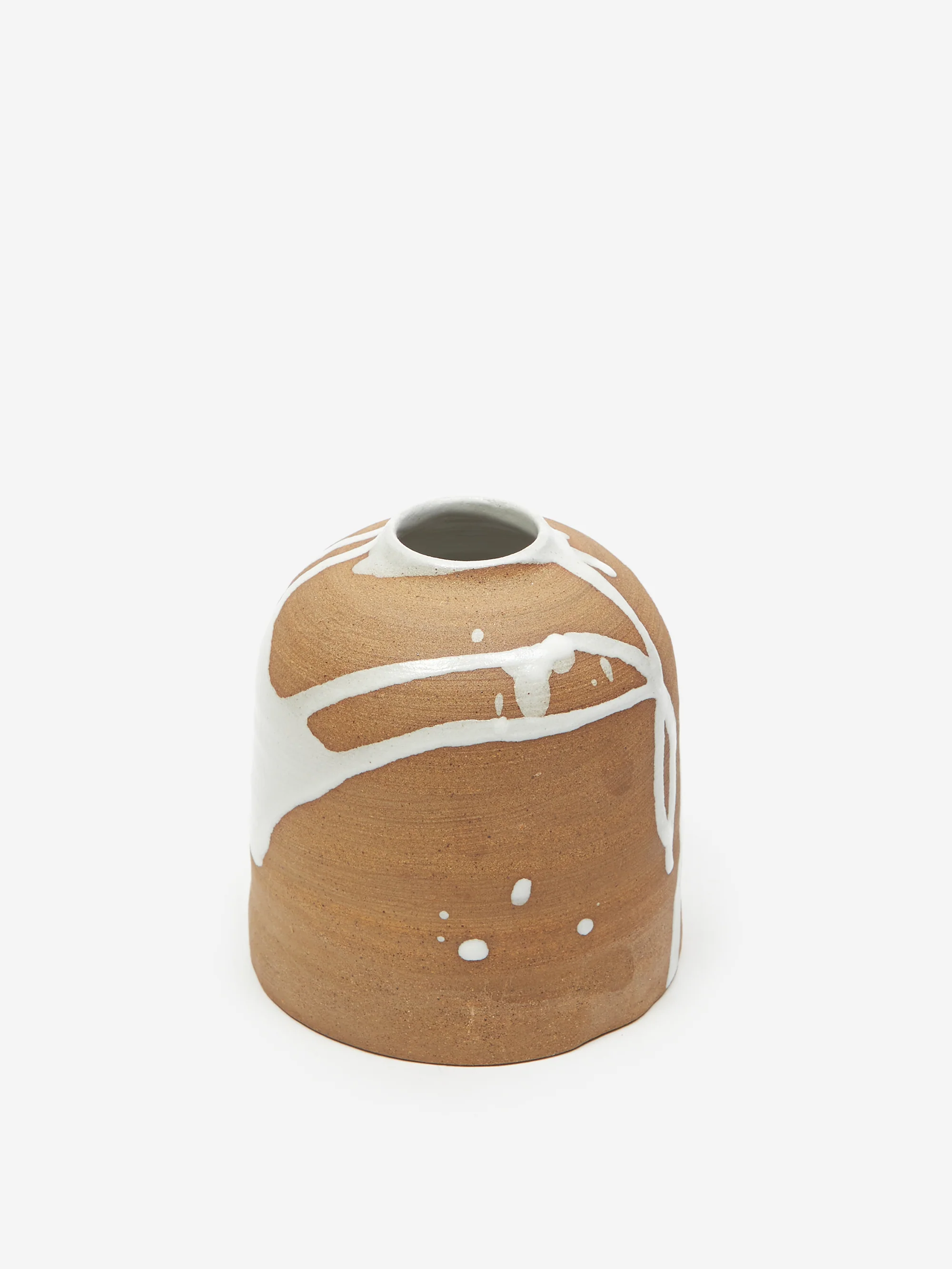 by.noo Handmade Bud Vase - White Drip