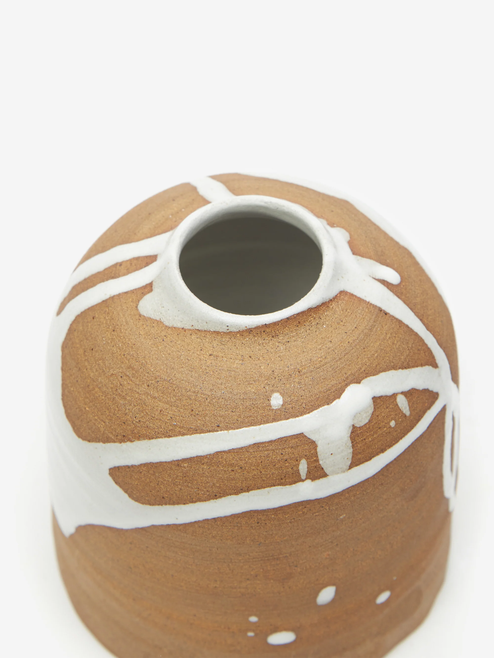 by.noo Handmade Bud Vase - White Drip - Image 2