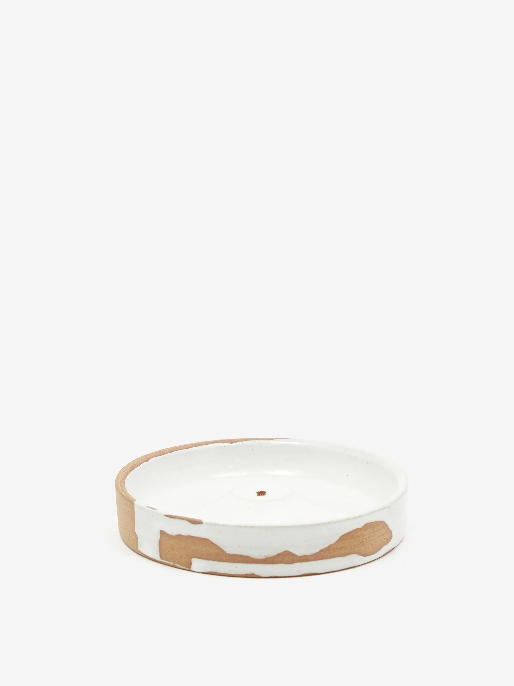by.noo Handmade Incense Dish - White Drip