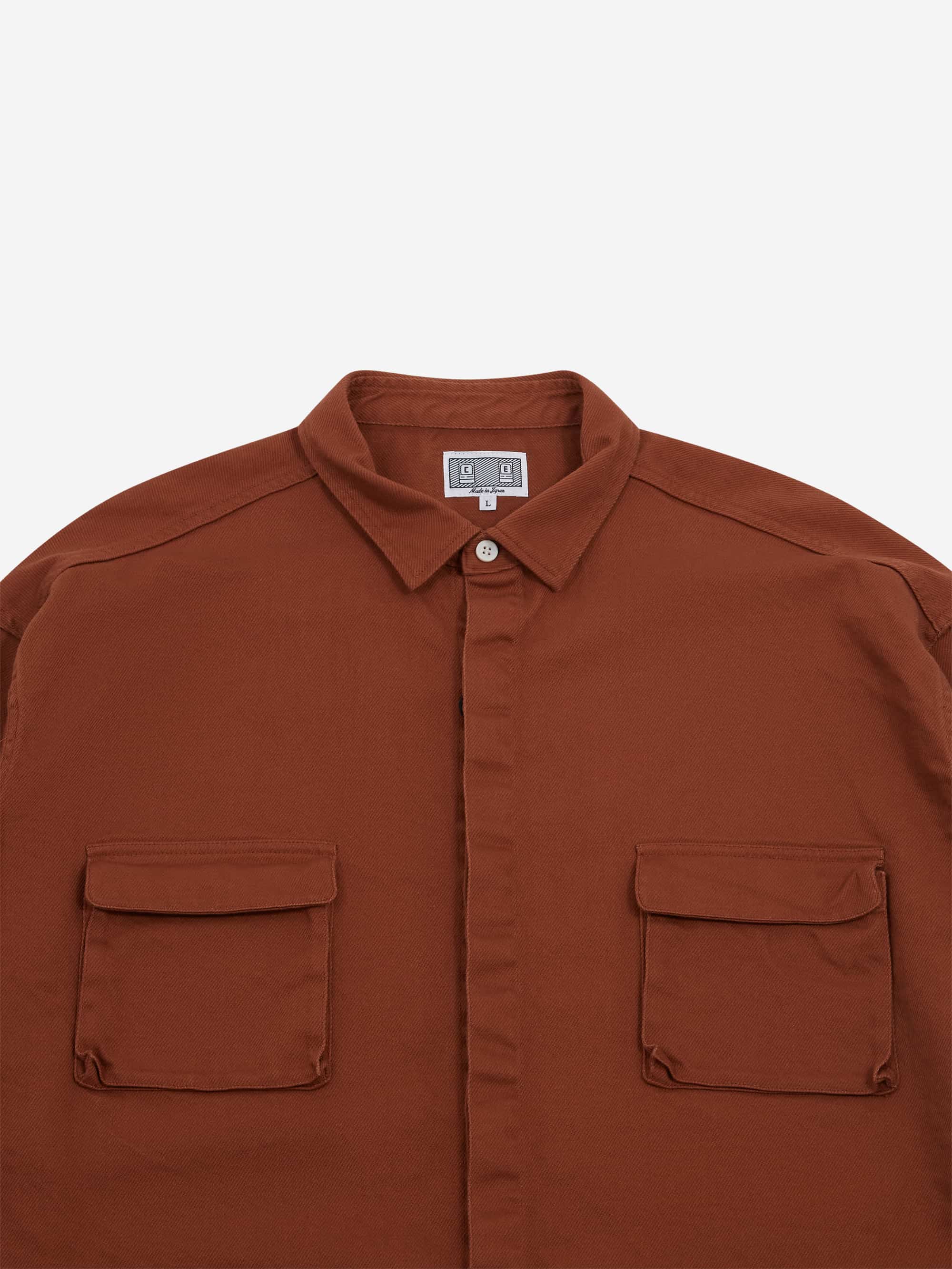 C.E Cav Empt Cotton Twill Big Shirt - Brown - Image 2
