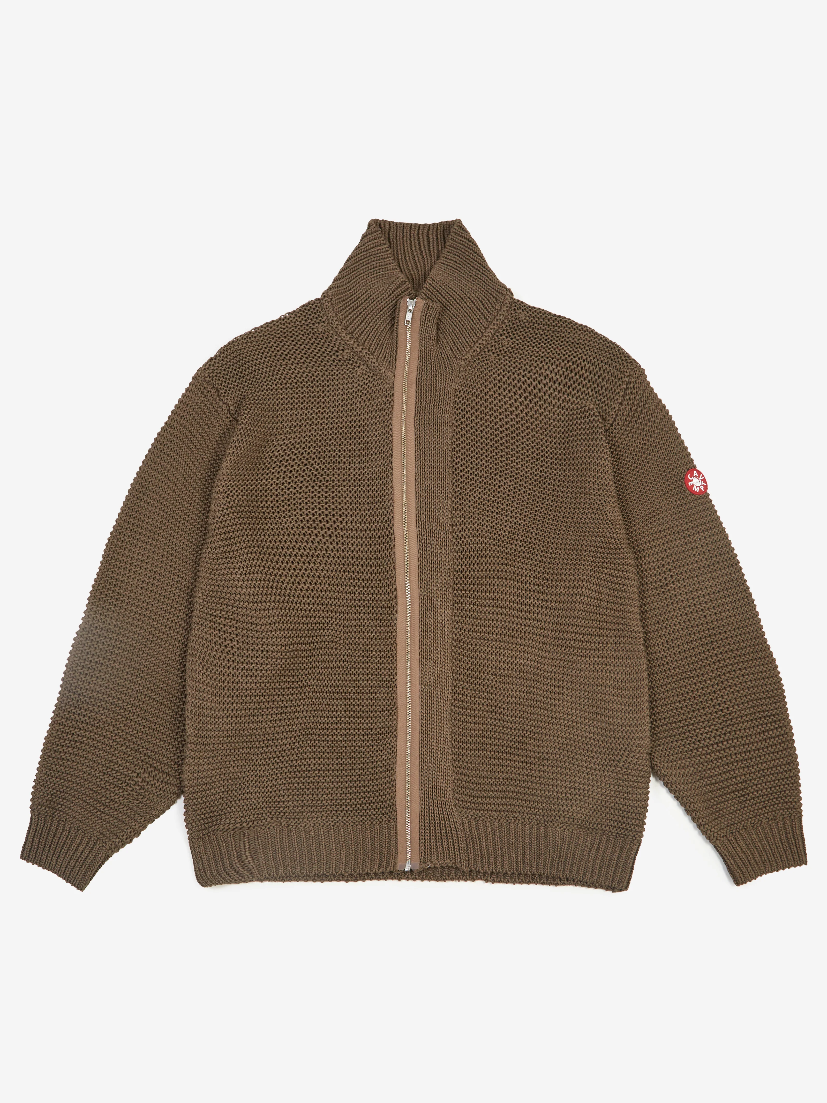 C.E Cav Empt Cotton Zip Up Knit - Khaki