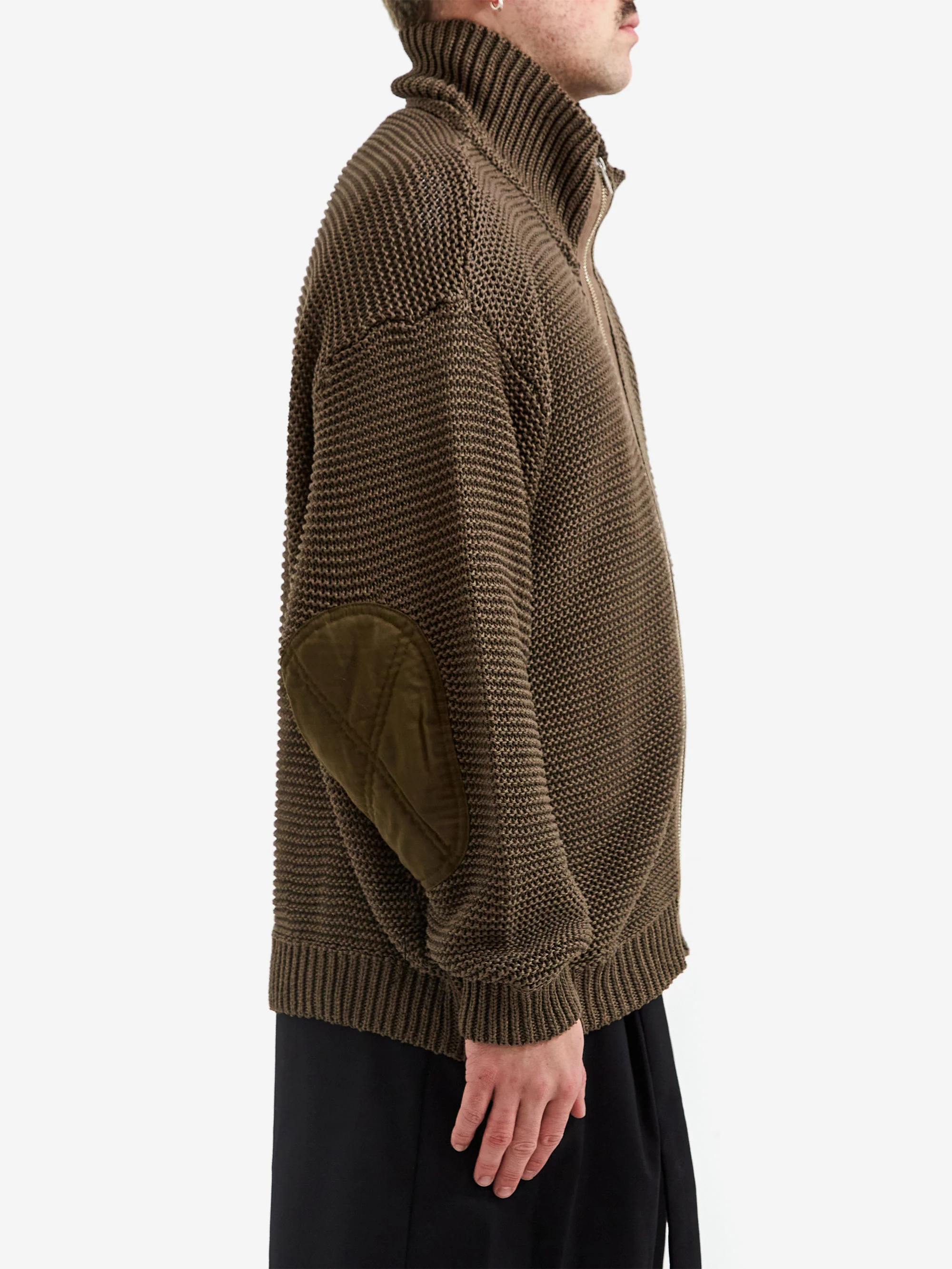 C.E Cav Empt Cotton Zip Up Knit - Khaki - Image 6