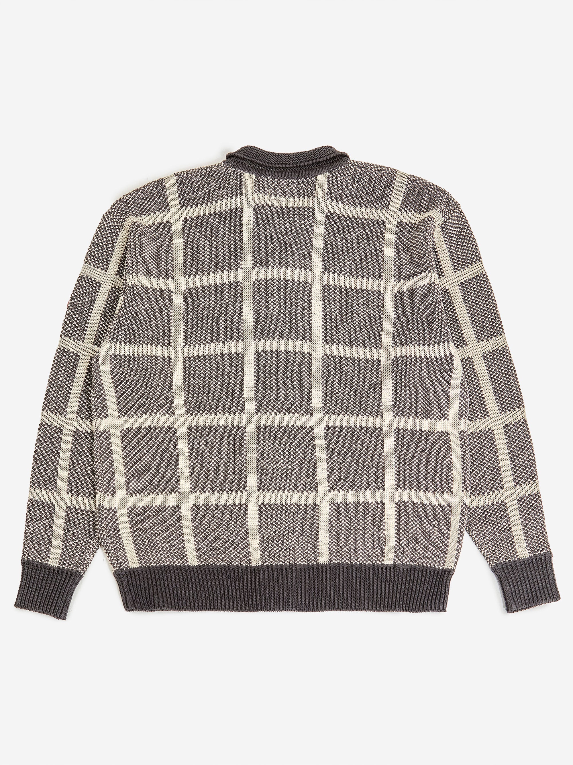 C.E Cav Empt Grid Loose Knit Cardigan - Charcoal - Image 5