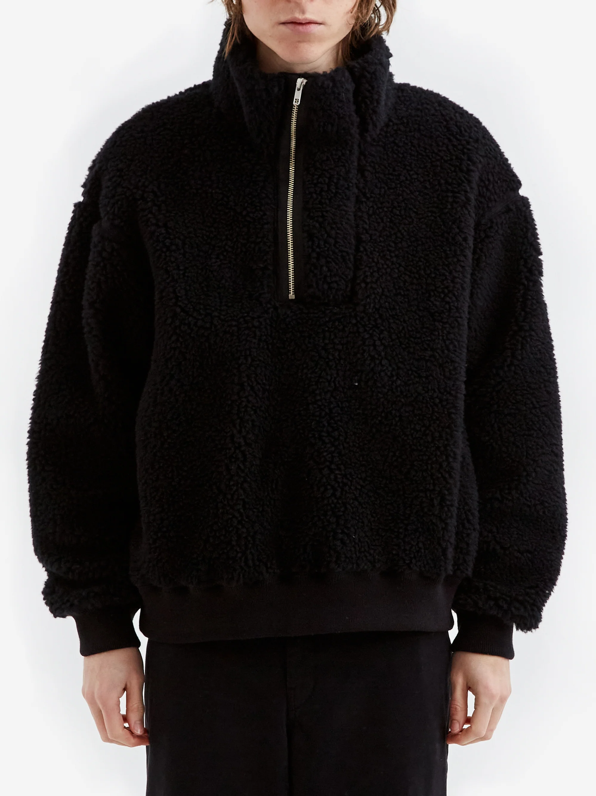 C.E Cav Empt Heavy Wool Boa Half Zip - Black - Image 2