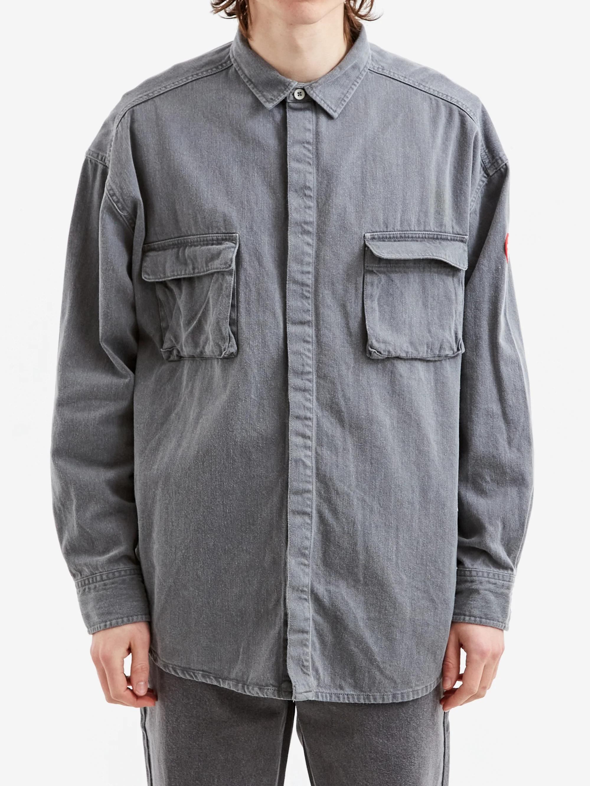 C.E Cav Empt Overdye Colour Denim Big Shirt - Green - Image 2