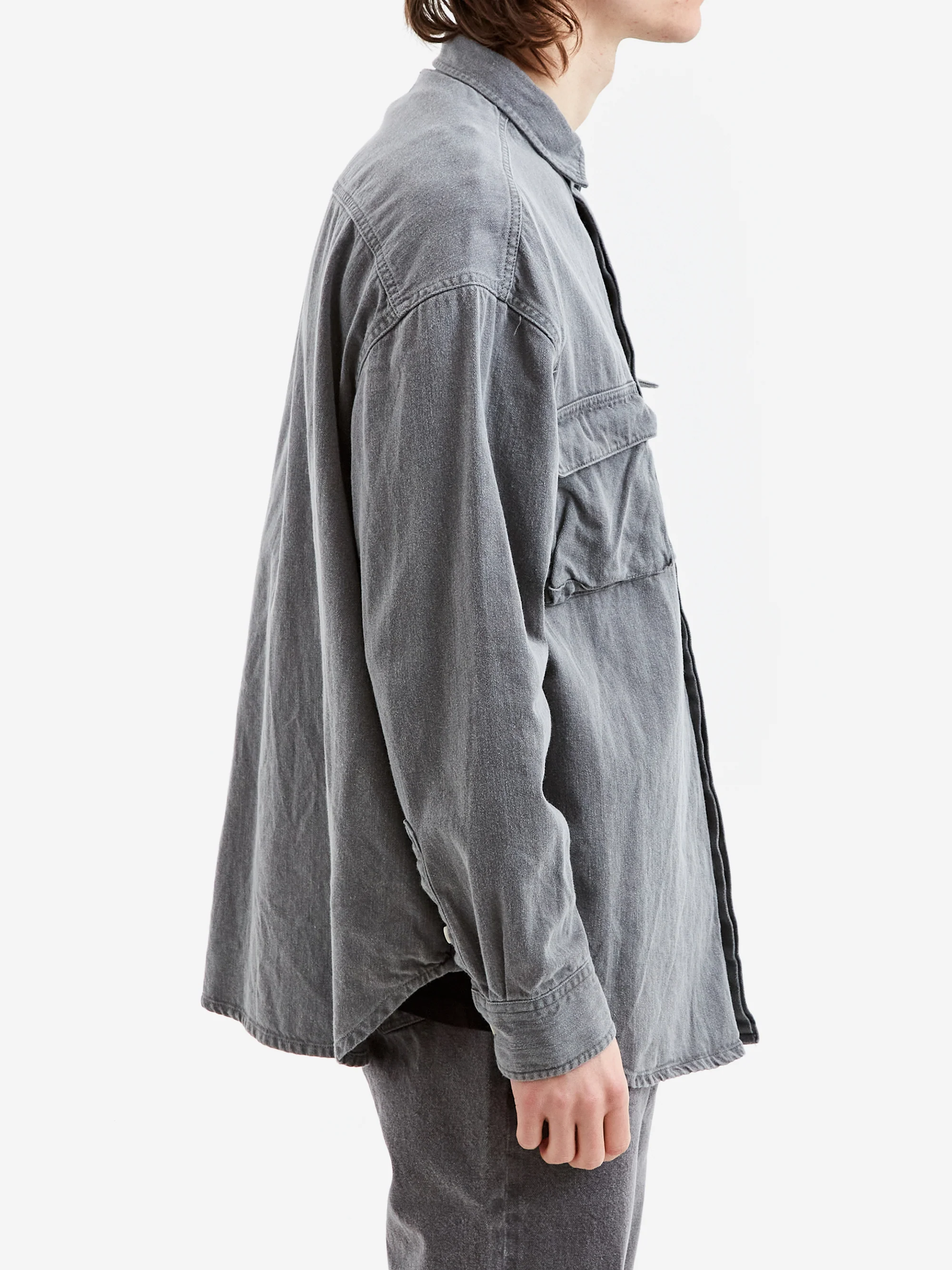 C.E Cav Empt Overdye Colour Denim Big Shirt - Green - Image 5